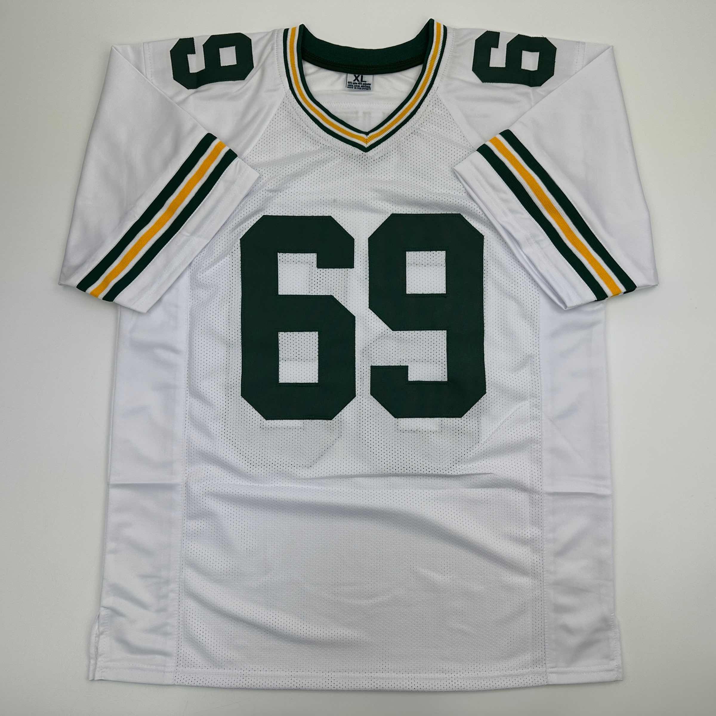 Autographed/Signed David Bakhtiari Green Bay White Football Jersey JSA COA