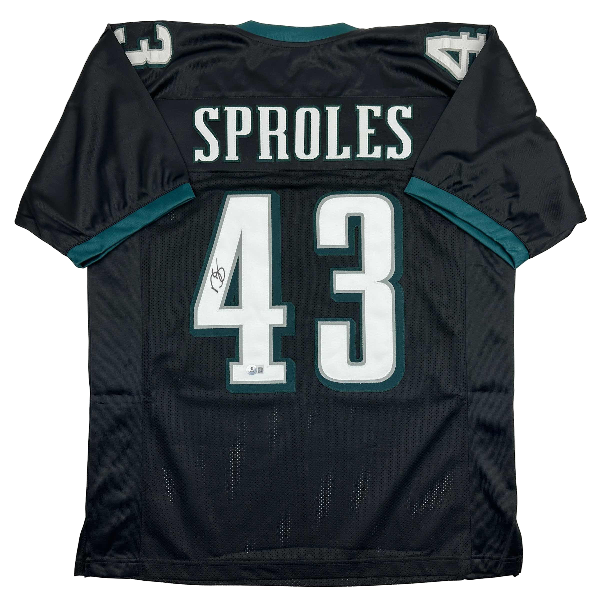 Autographed/Signed Darren Sproles Philadelphia Black Football Jersey Beckett BAS COA