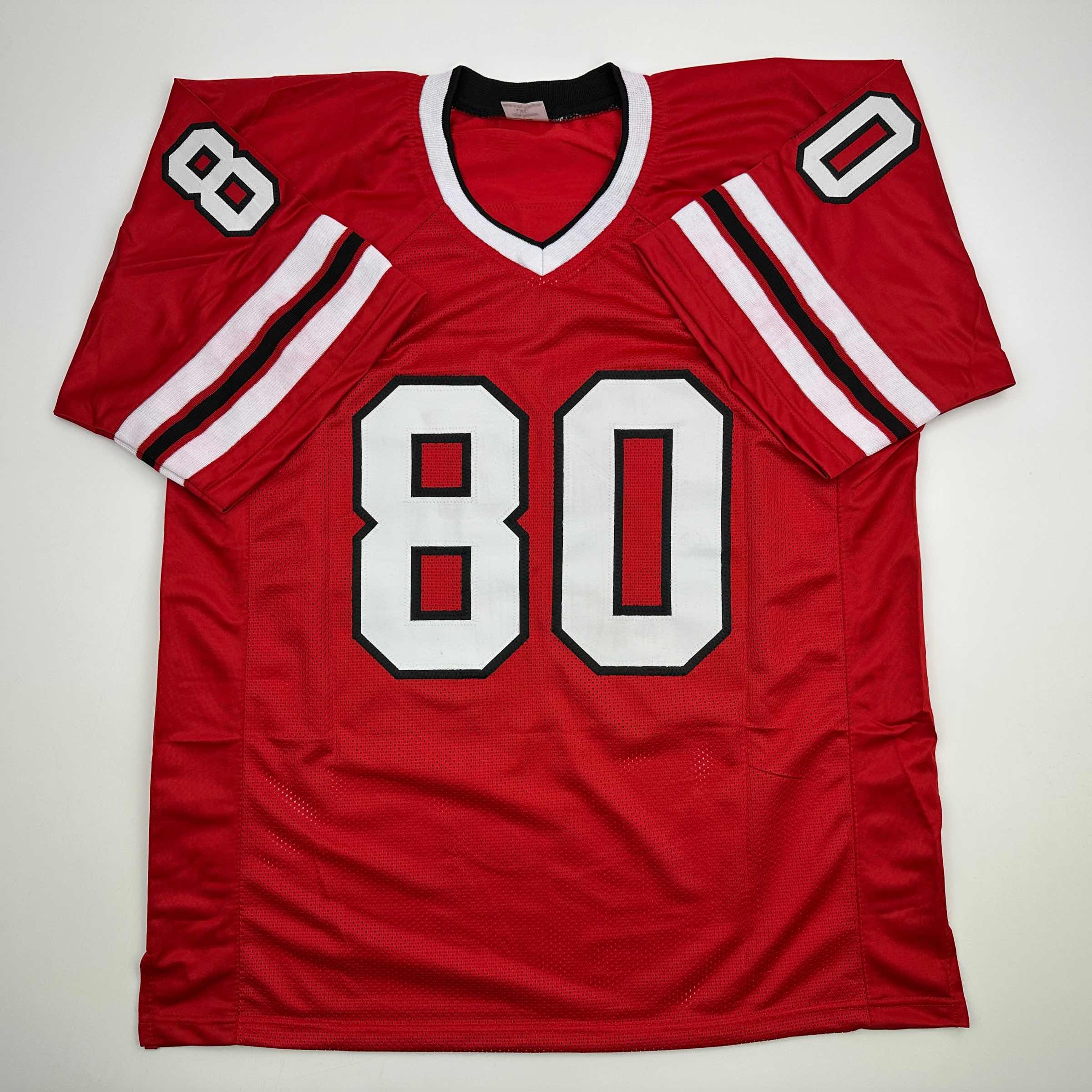 Autographed/Signed Andre Rison Atlanta Red Football Jersey Beckett BAS COA