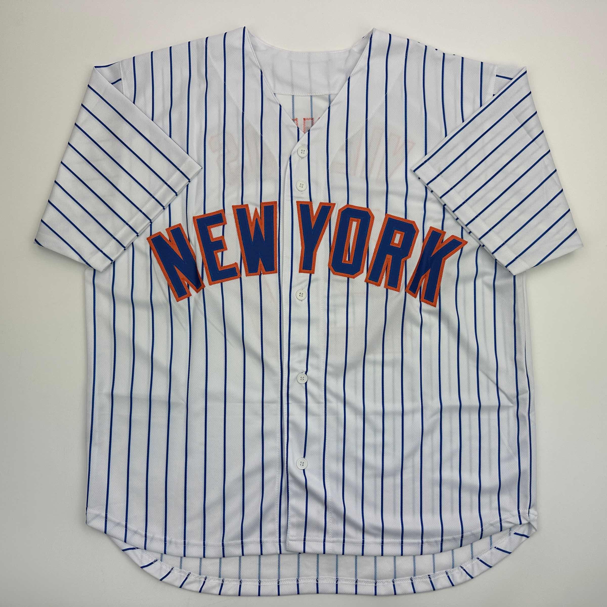 Autographed/Signed Mark Vientos New York Pinstripe Baseball Jersey Beckett BAS COA