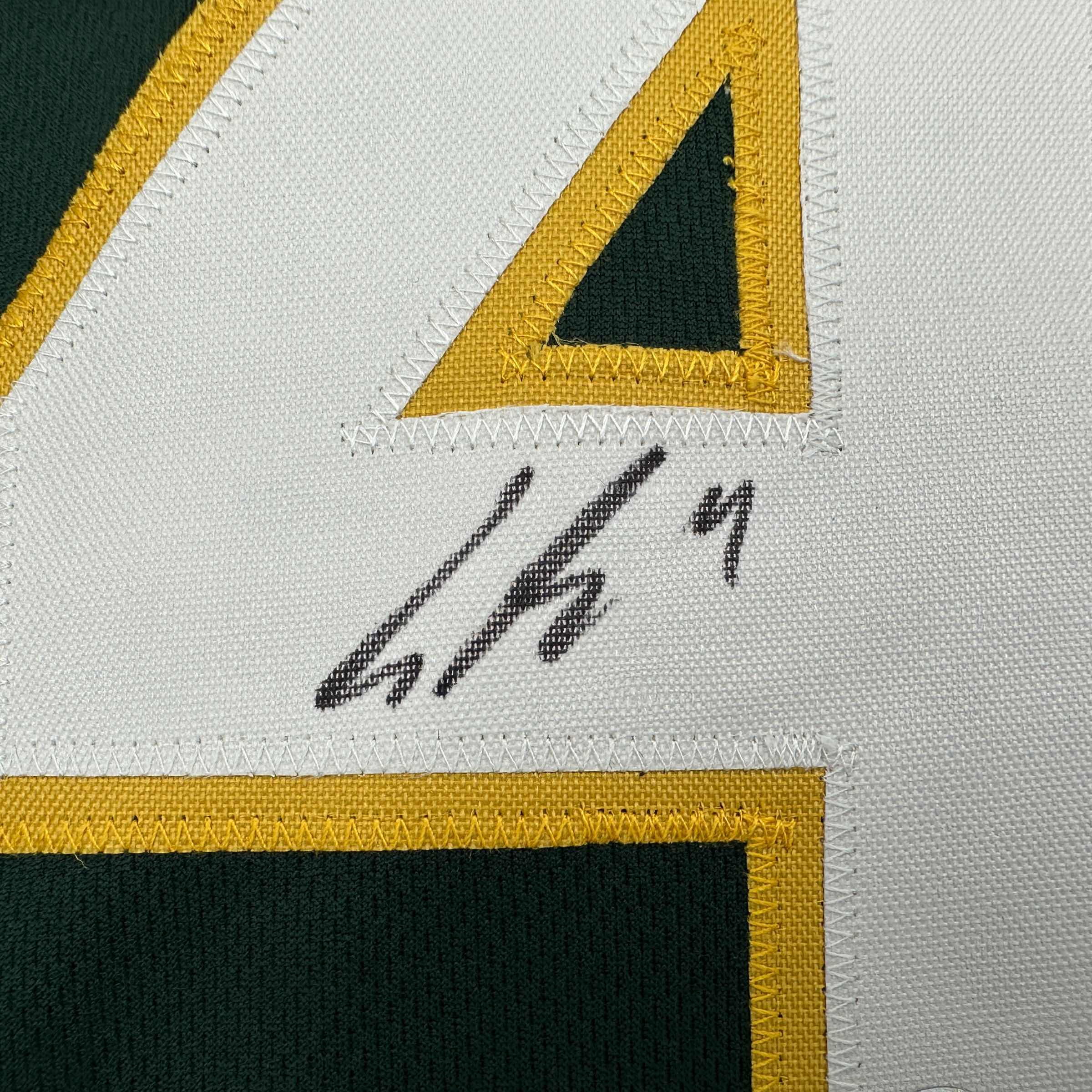 Autographed/Signed Lawrence Butler Oakland Green Baseball Jersey Beckett BAS COA