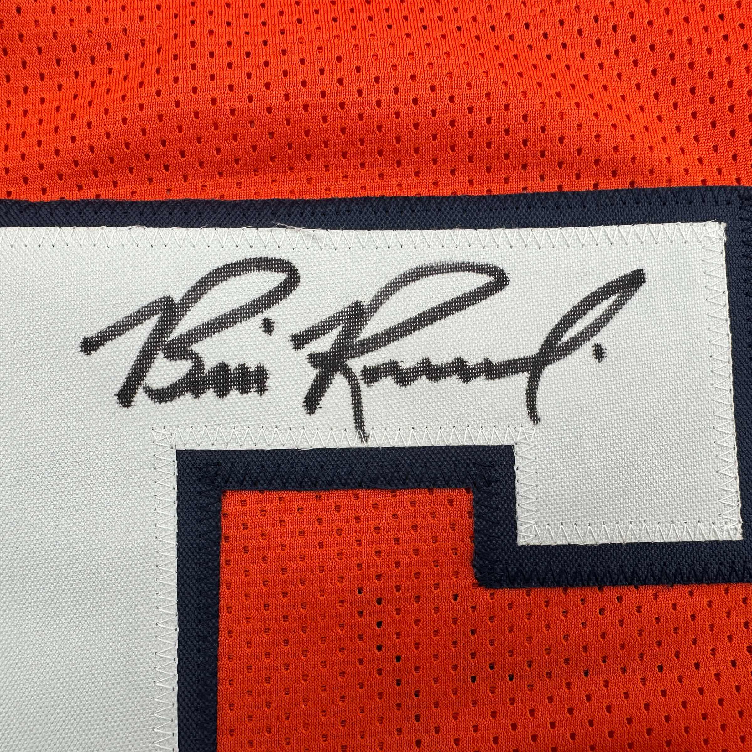 Autographed/Signed Bill Romanowski Denver Orange Football Jersey Beckett BAS COA