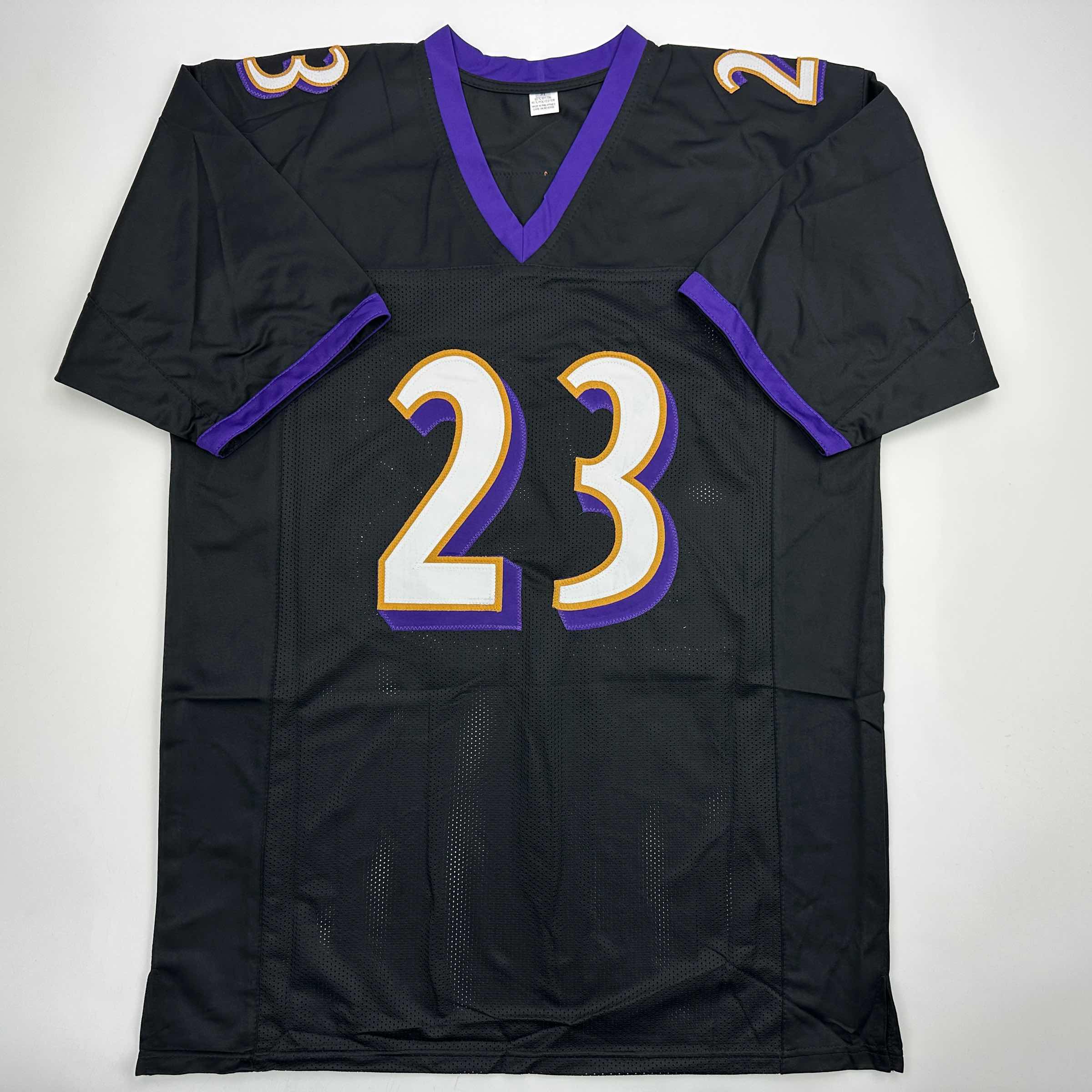 Autographed/Signed Willis McGahee Baltimore Black Football Jersey Beckett BAS COA