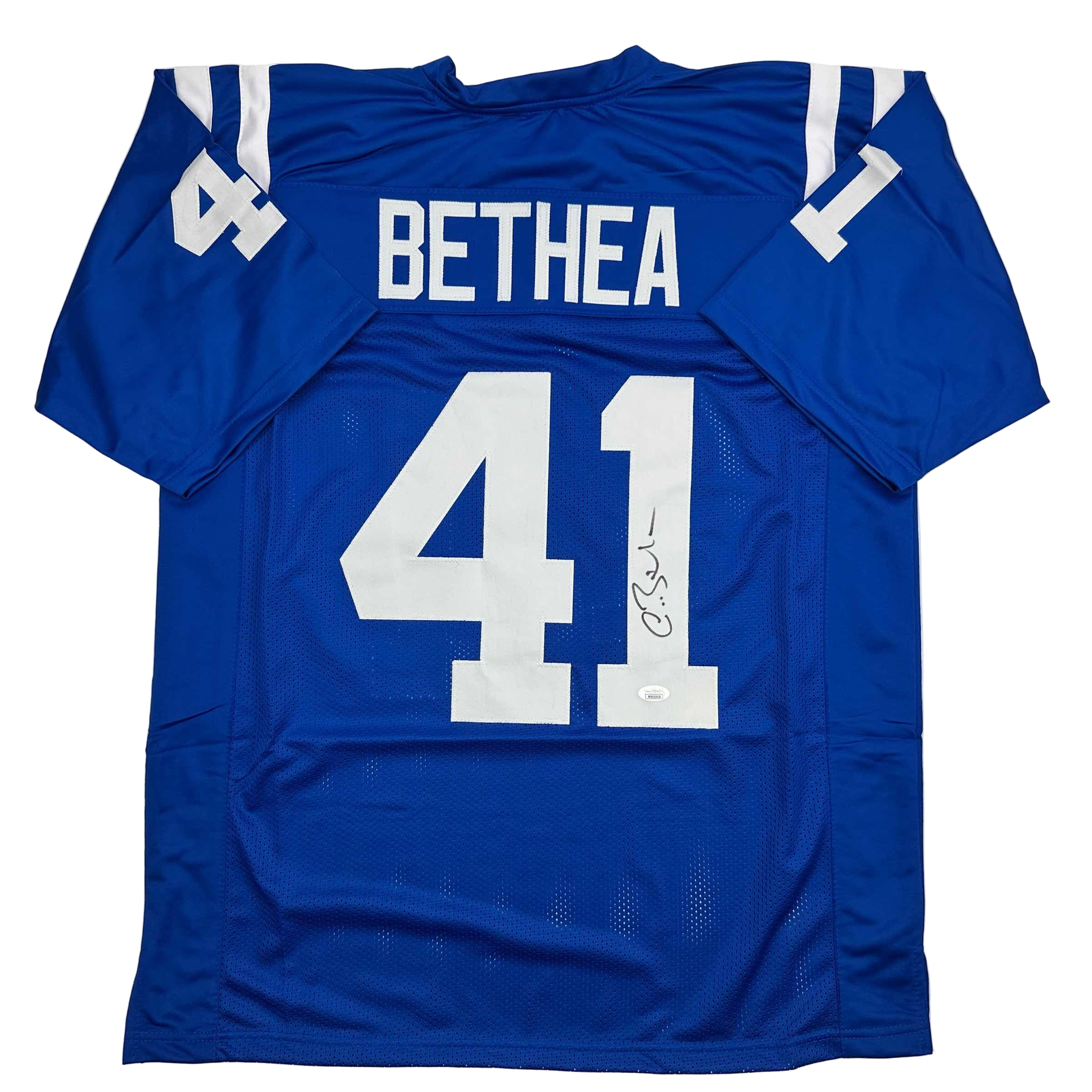 Autographed/Signed Antoine Bethea Indianapolis Blue Football Jersey JSA COA