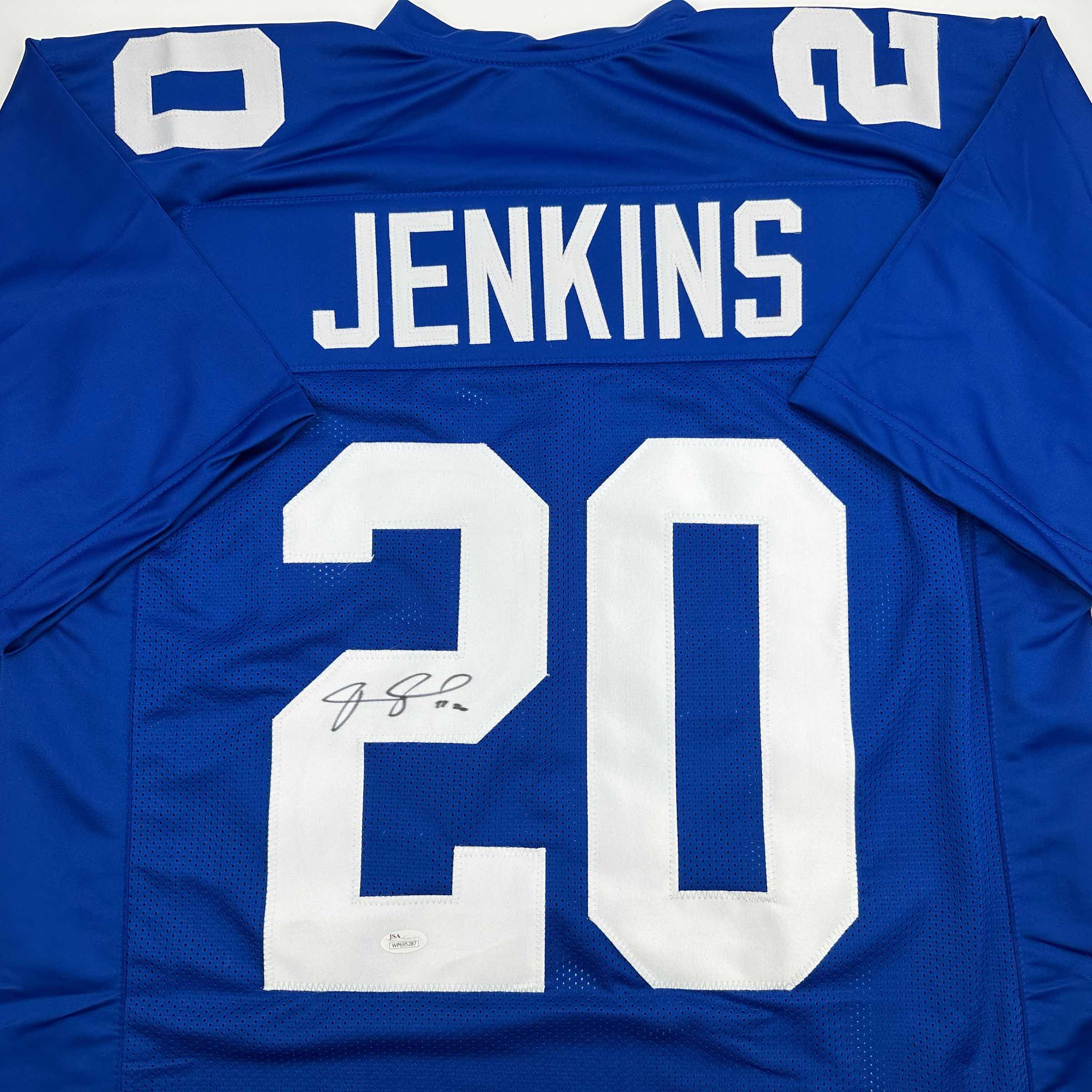 Autographed/Signed Janoris Jenkins Jackrabbit New York Blue Football Jersey JSA COA
