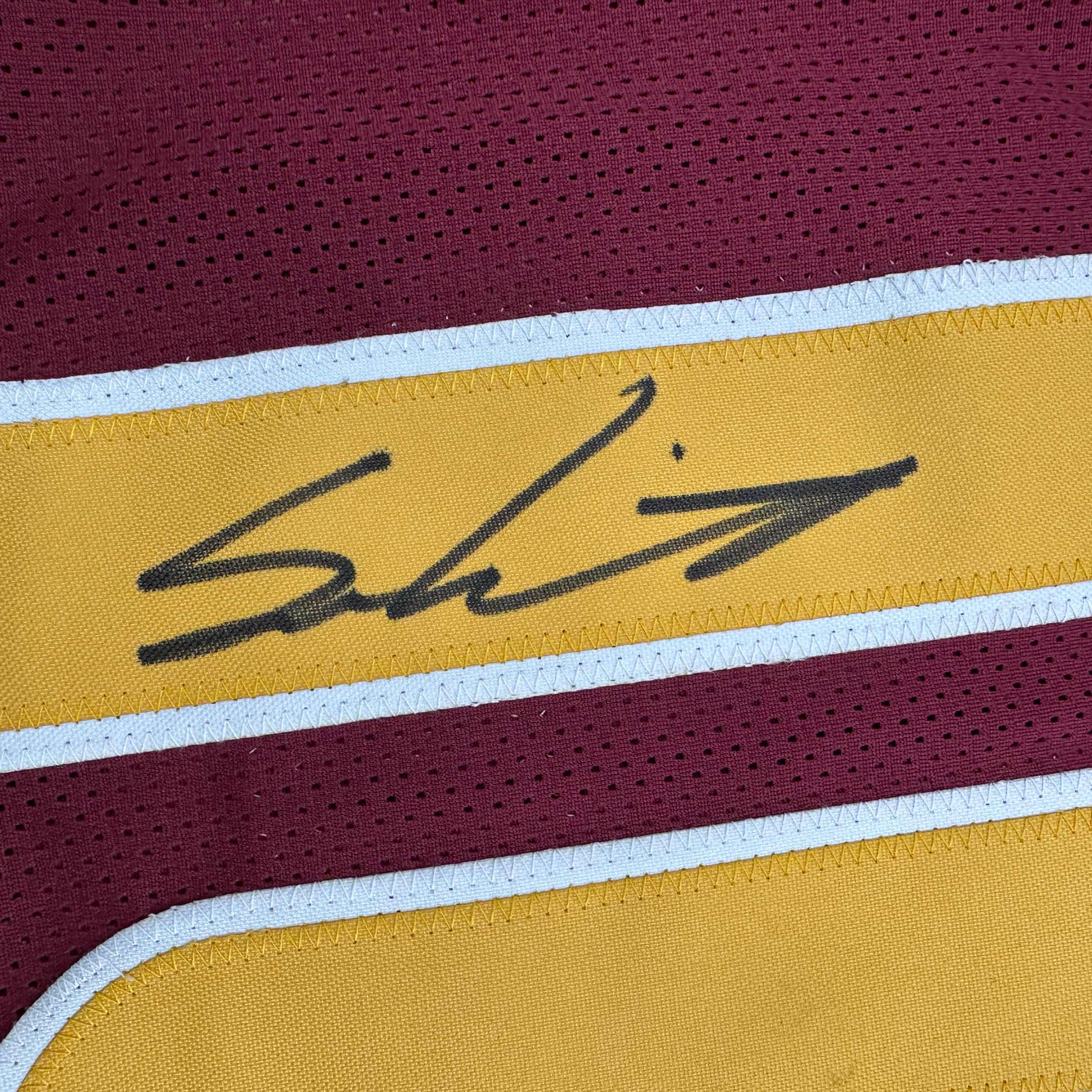 Autographed/Signed Sam Leavitt Arizona State Maroon College Football Jersey Beckett BAS COA