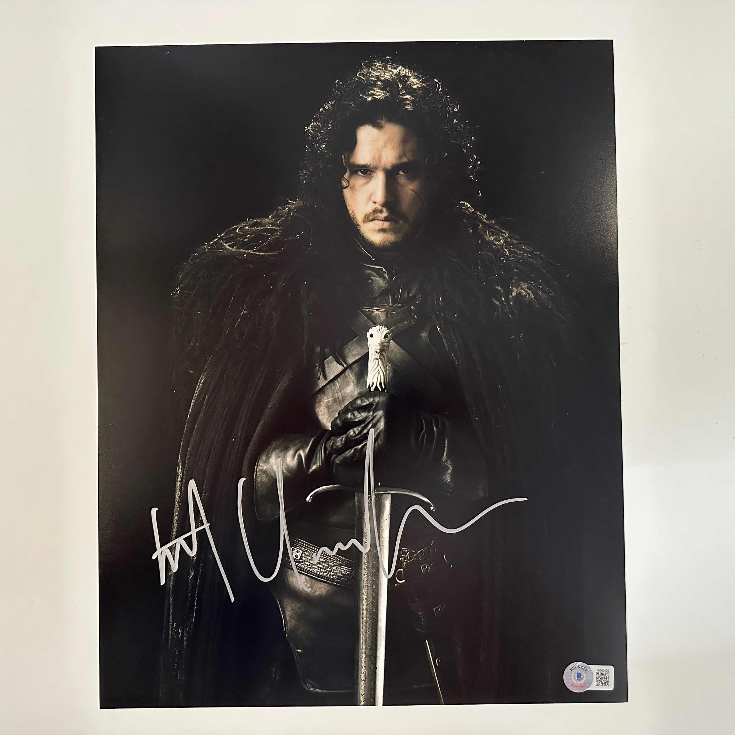 Autographed/Signed Kit Harrington Jon Snow Game of Thrones Longclaw 11x14 Photo Beckett BAS COA #2