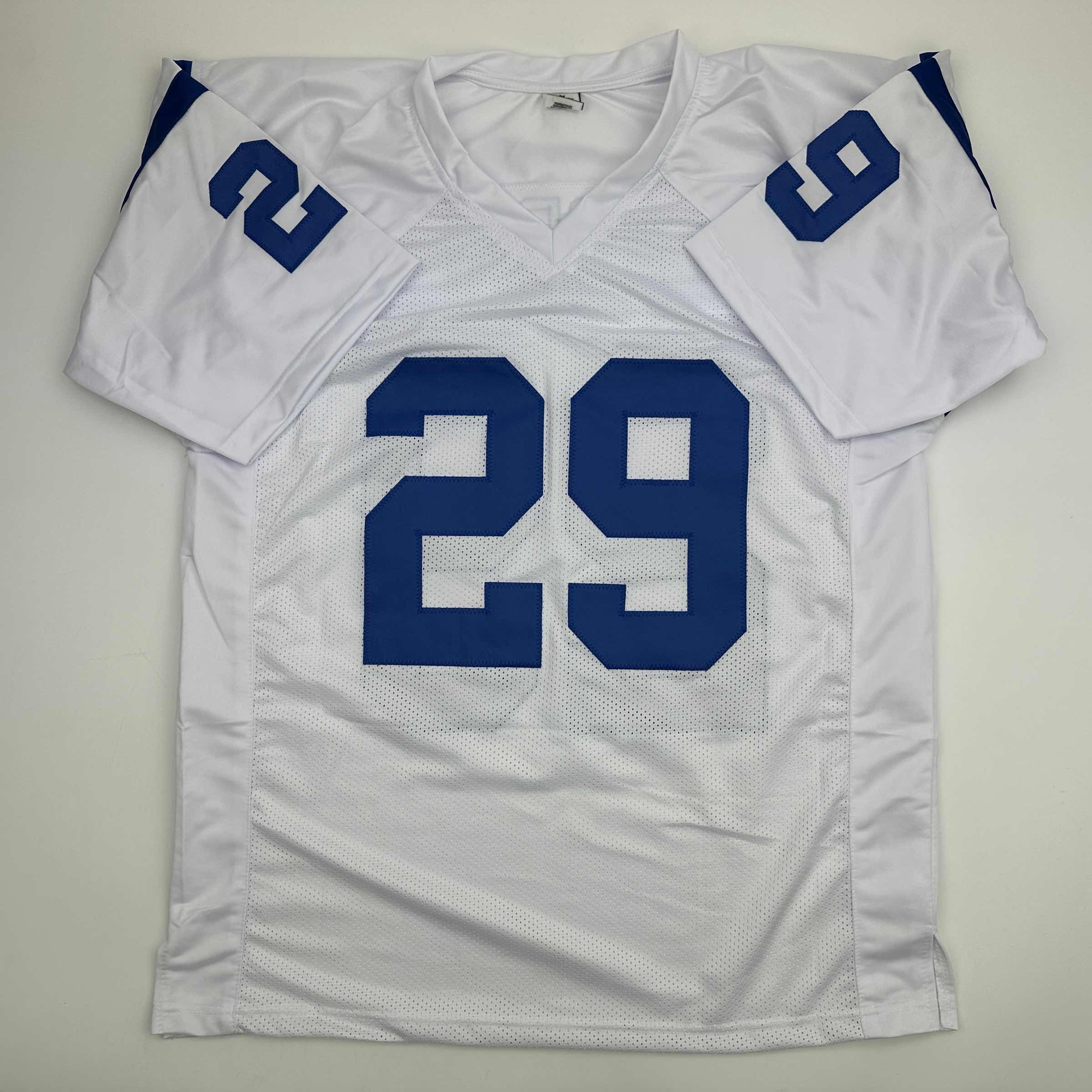 Autographed/Signed Joseph Addai Indianapolis White Football Jersey JSA COA