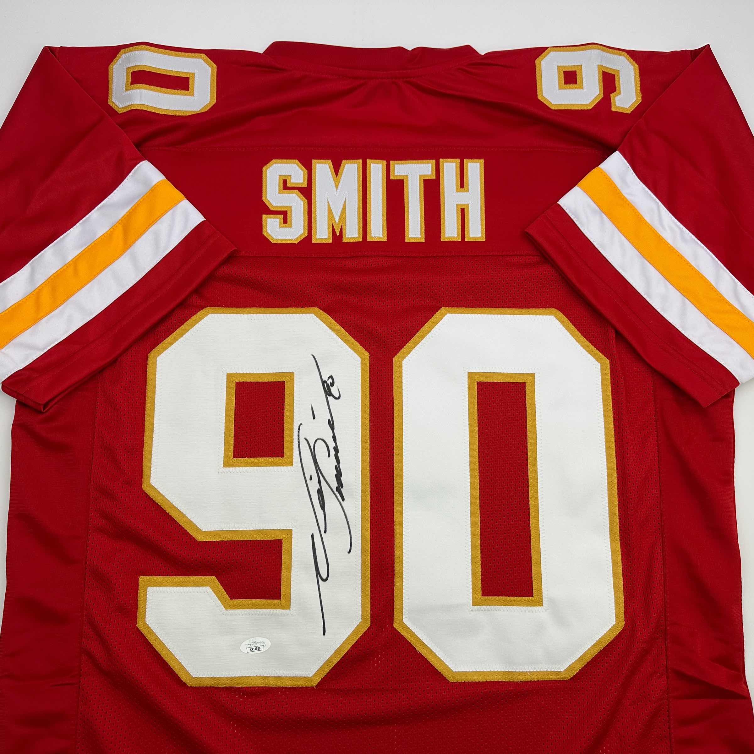 Autographed/Signed Neil Smith Kansas City Red Football Jersey JSA COA