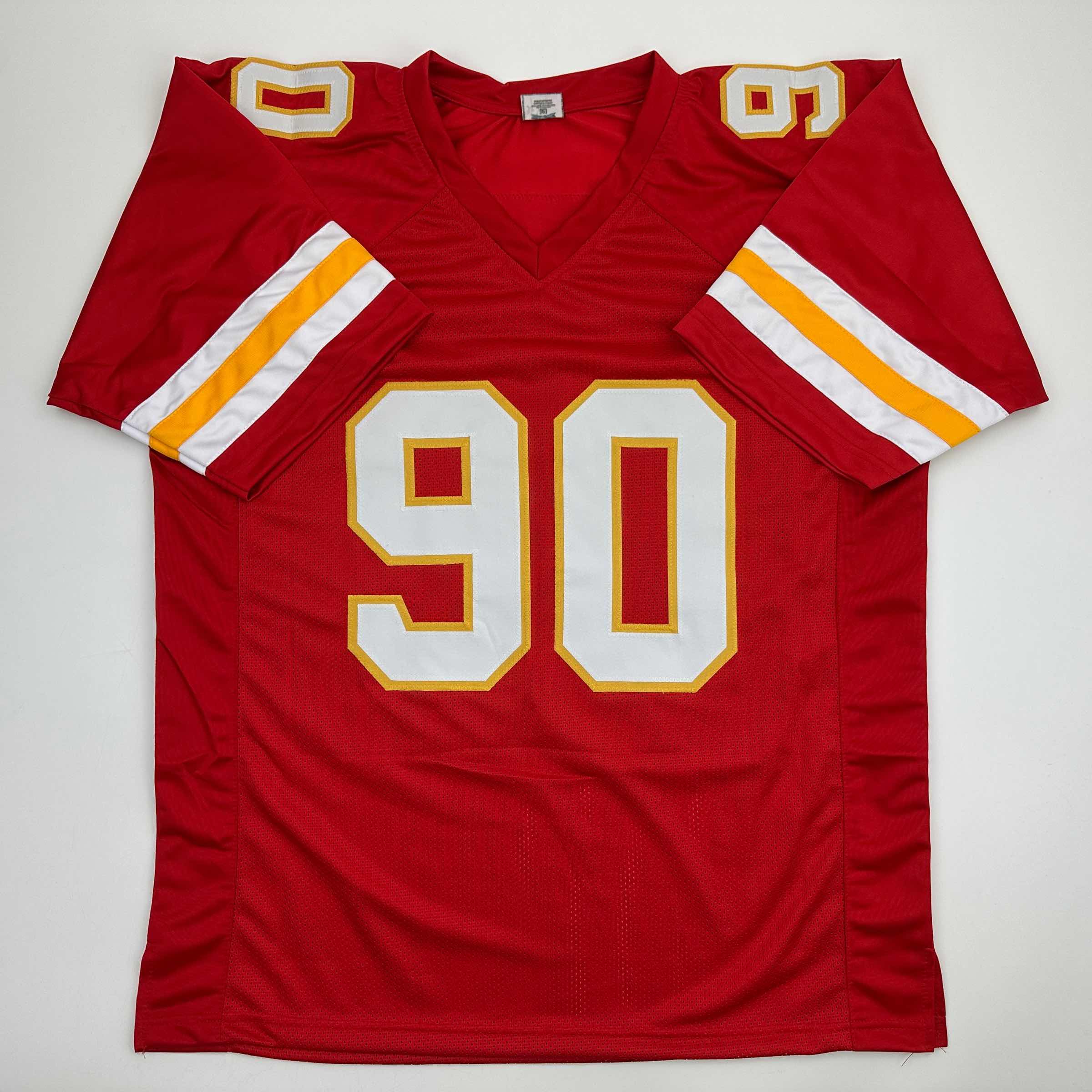 Autographed/Signed Neil Smith Kansas City Red Football Jersey JSA COA