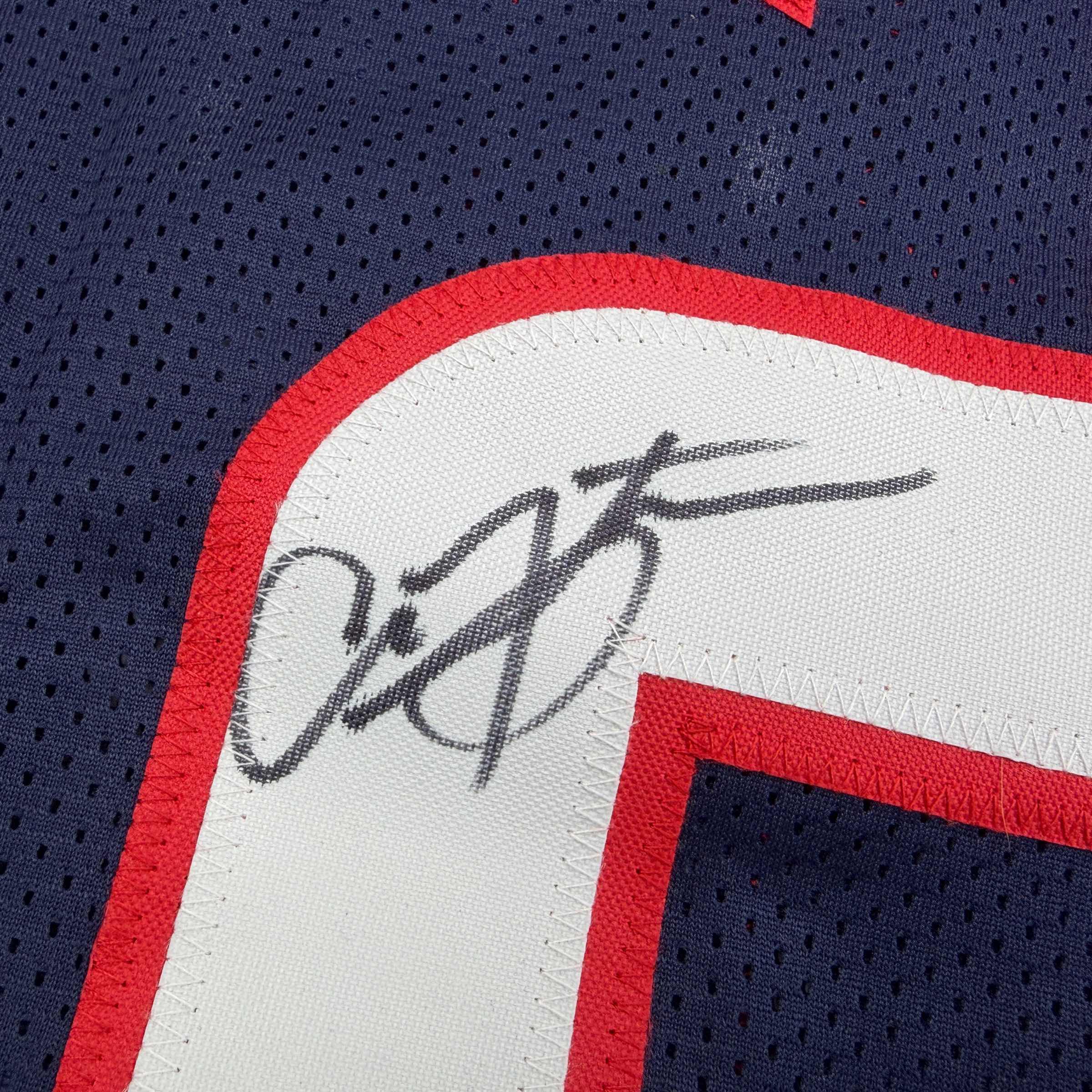 Autographed/Signed Arian Foster Houston Blue Football Jersey Beckett BAS COA