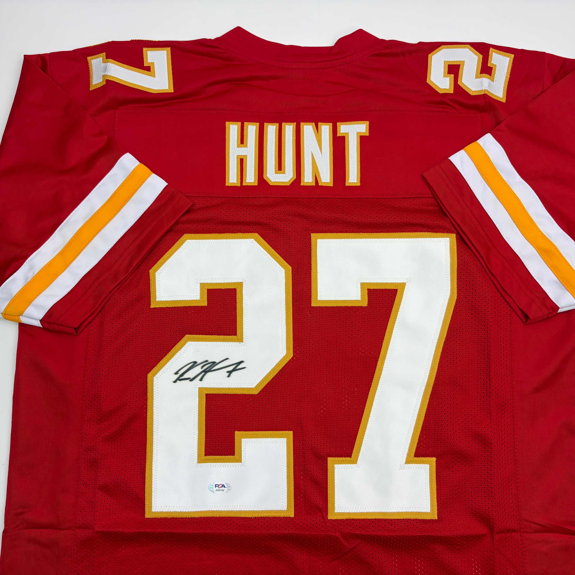 Autographed/Signed Kareem Hunt #27 Kansas City Red Football Jersey PSA/DNA COA
