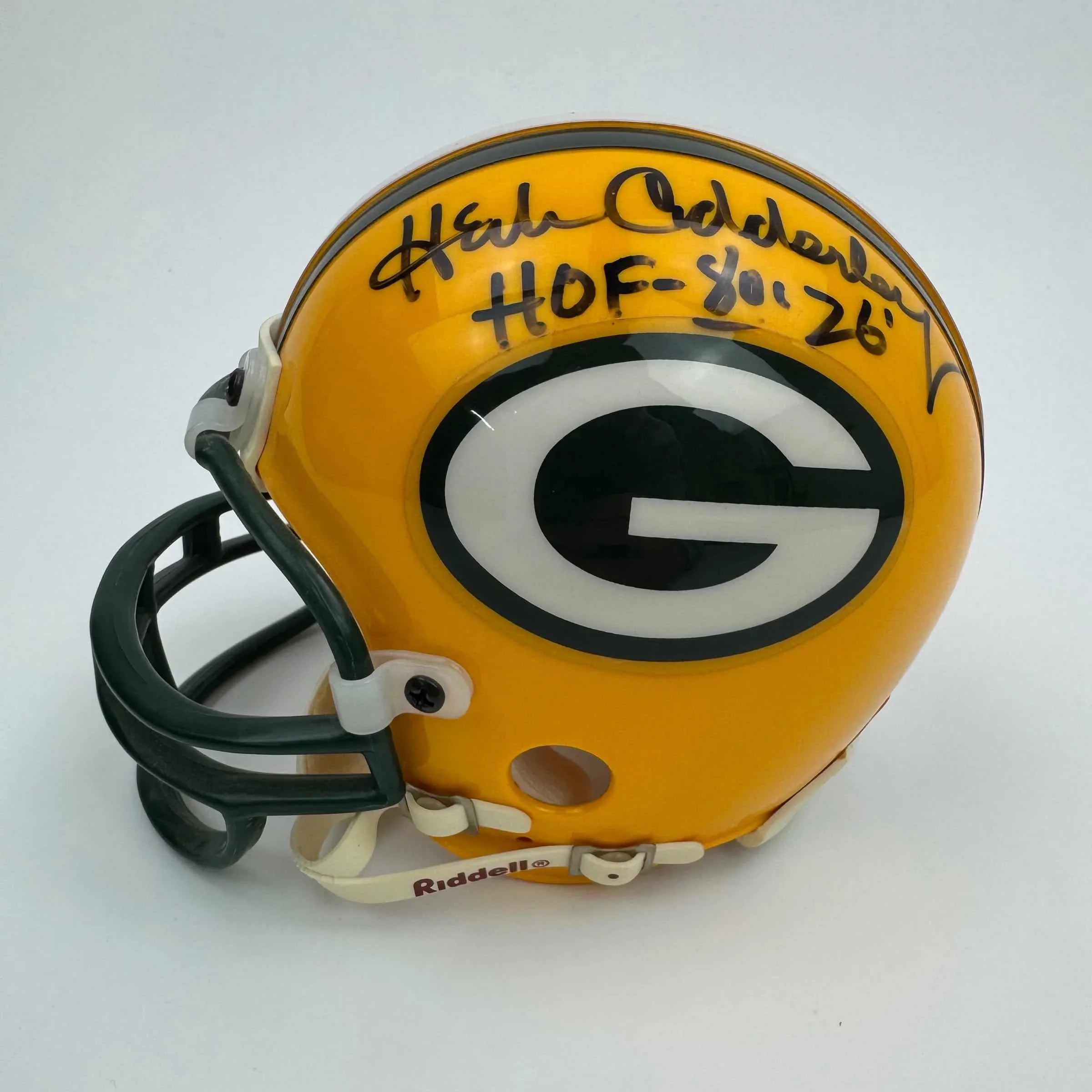 Autographed/Signed Ray Nitschke & Herb Adderley Dual Green Bay Packers Football Speed Mini Helmet PSA COA
