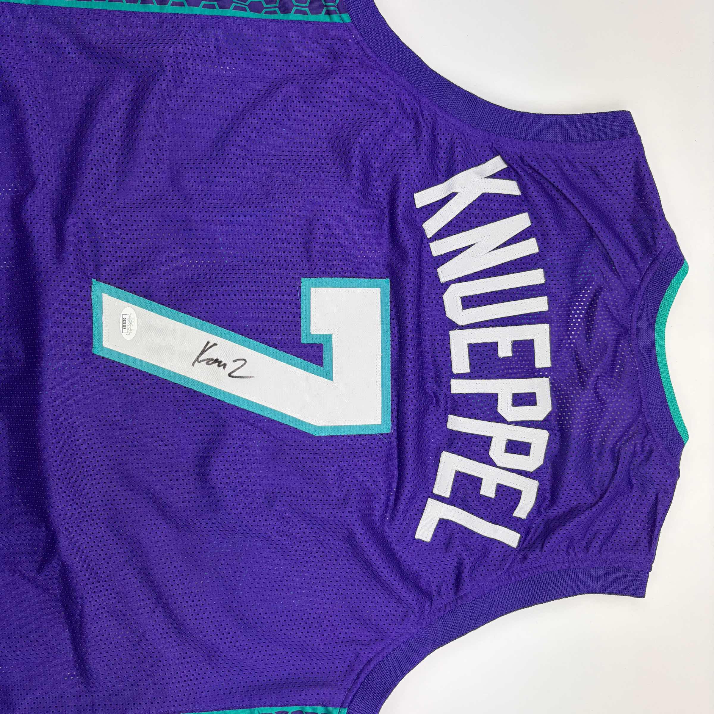 Autographed/Signed Kon Knueppel Charlotte Purple Basketball Jersey JSA COA