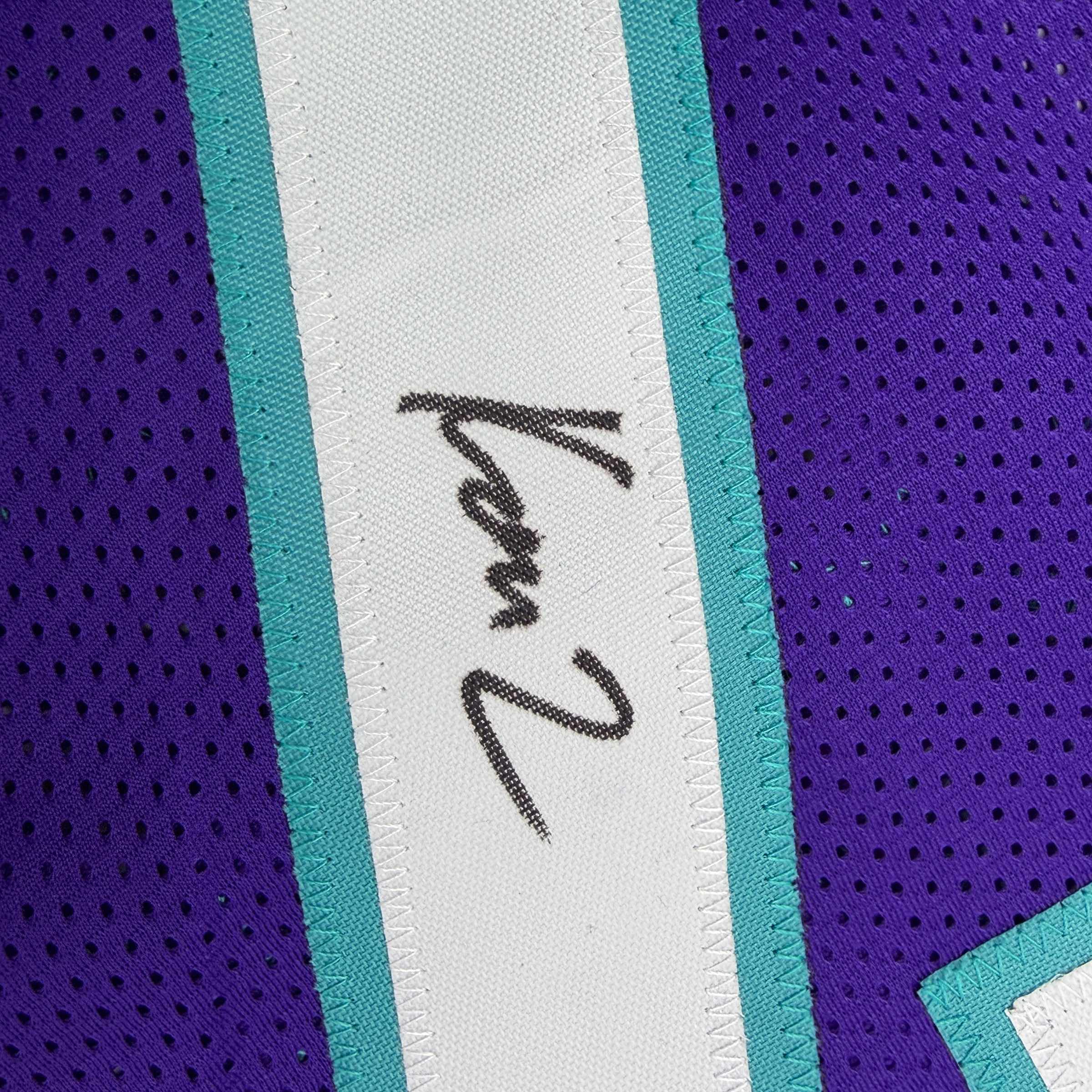 Autographed/Signed Kon Knueppel Charlotte Purple Basketball Jersey JSA COA