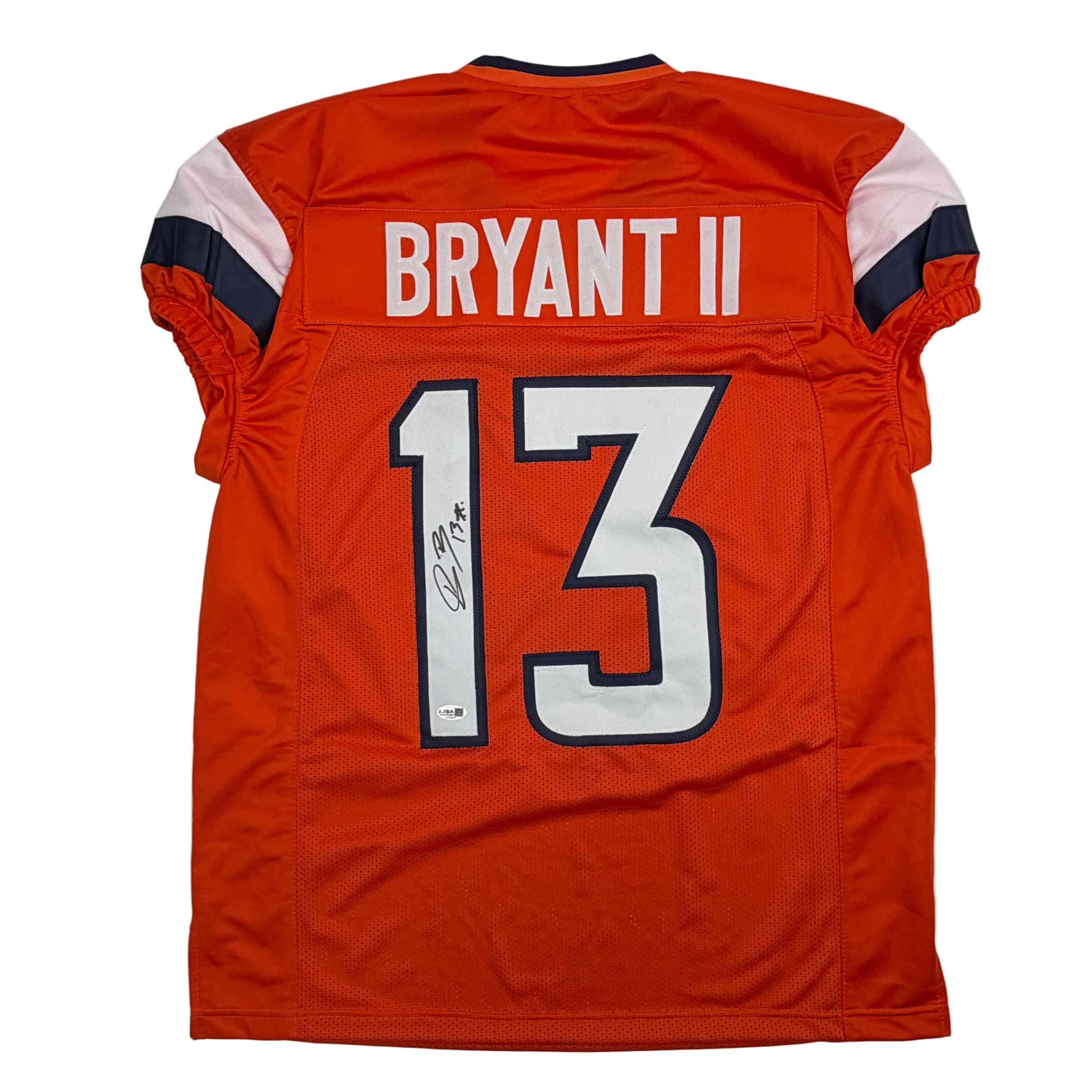Autographed/Signed Pat Bryant II Denver Orange Pro Cut Football Jersey JSA COA