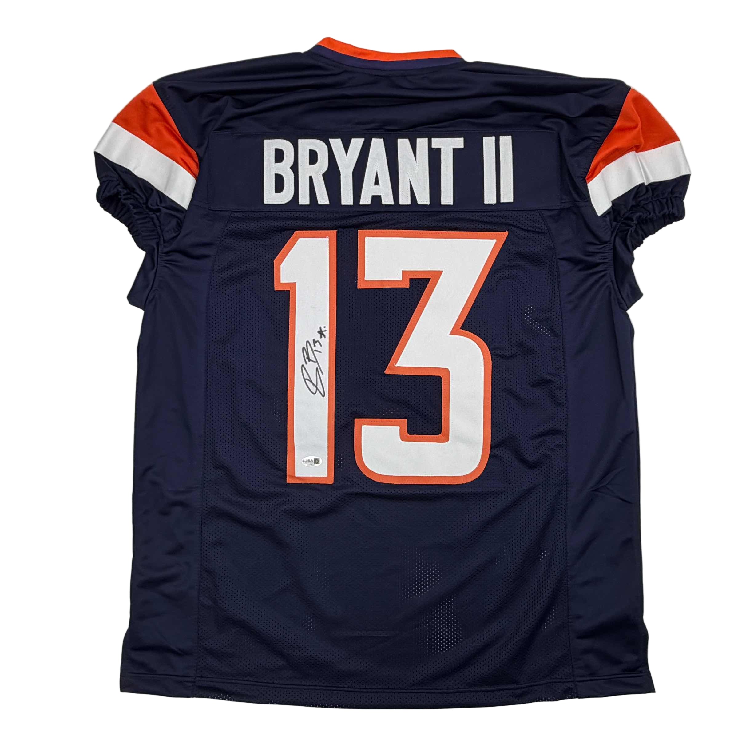 Autographed/Signed Pat Bryant II Denver Blue Pro Cut Football Jersey JSA COA