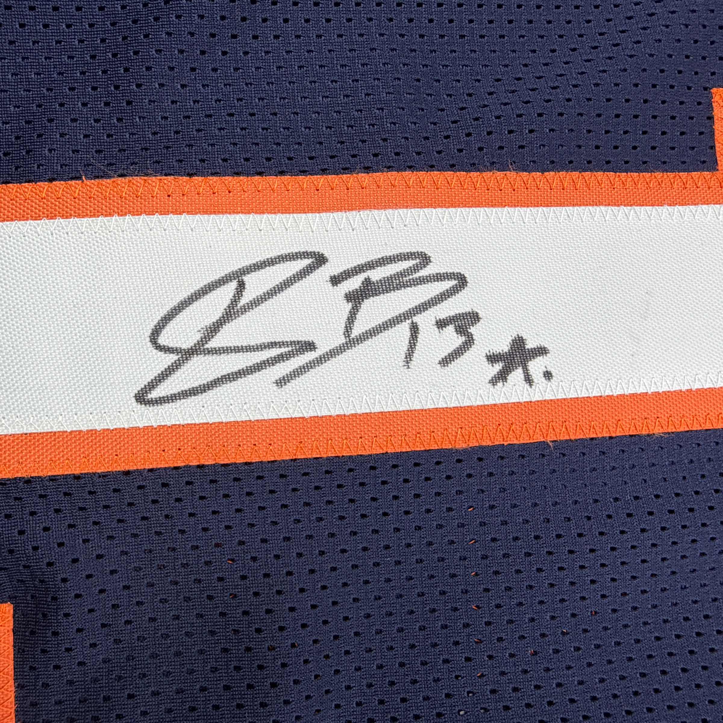 Autographed/Signed Pat Bryant II Denver Blue Pro Cut Football Jersey JSA COA