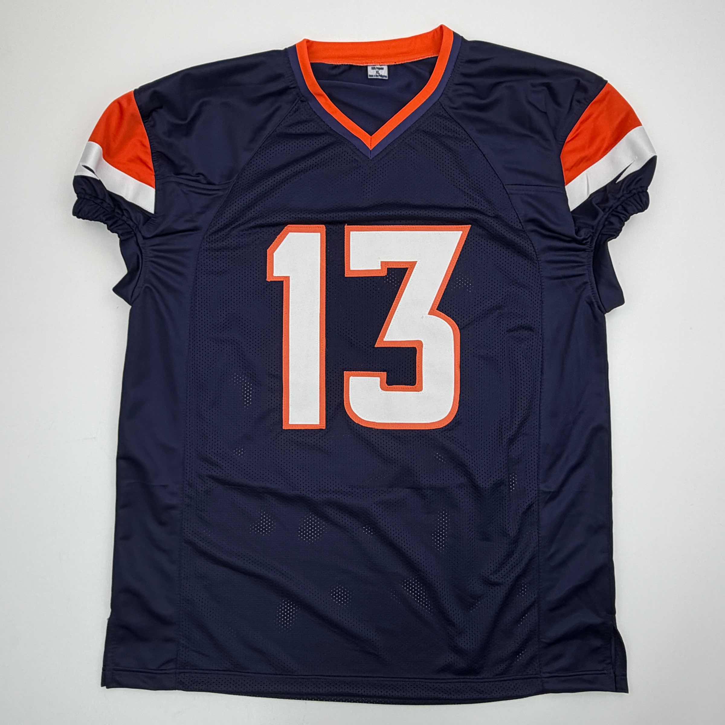 Autographed/Signed Pat Bryant II Denver Blue Pro Cut Football Jersey JSA COA