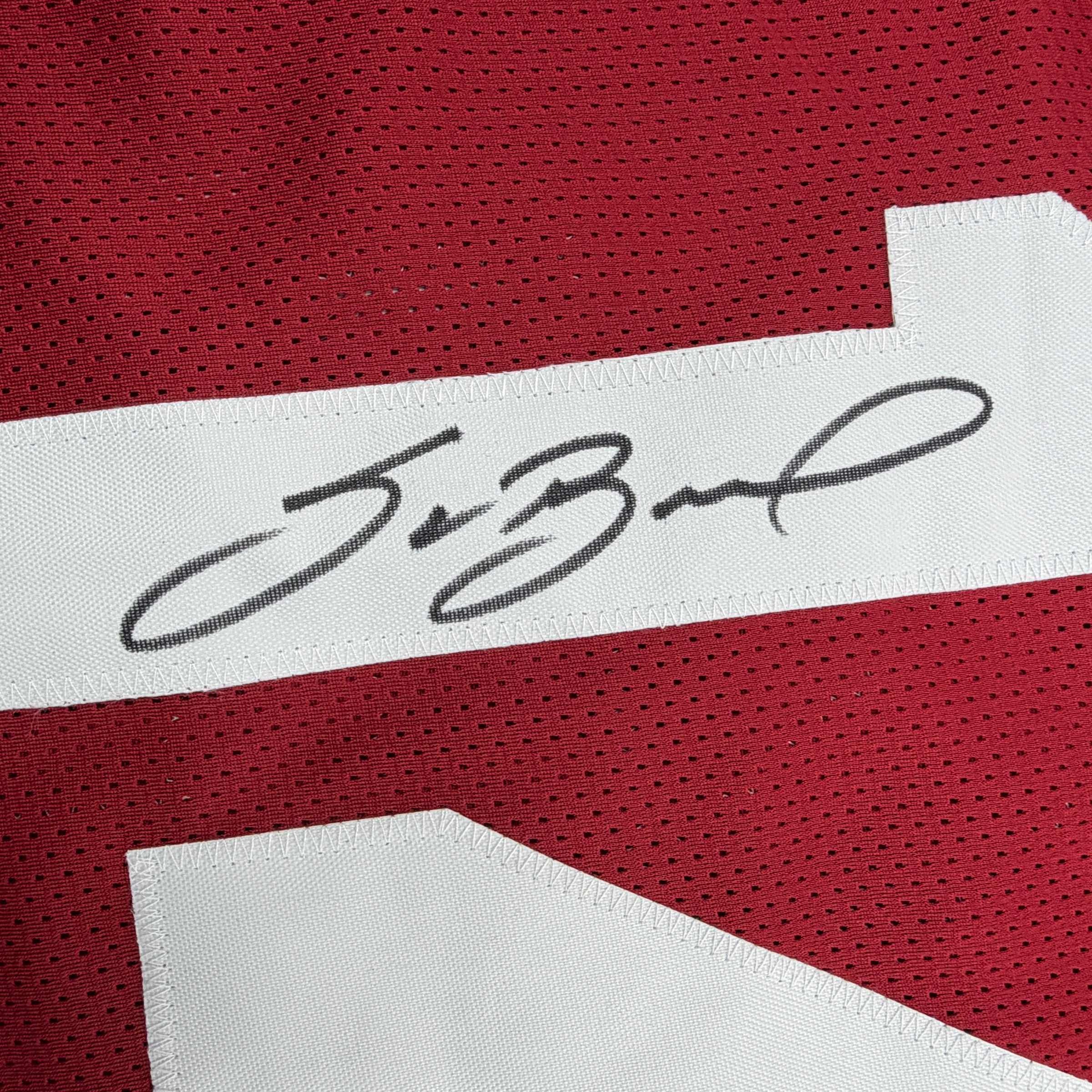 Autographed/Signed Sam Bradford Oklahoma Red College Football Jersey Beckett BAS COA