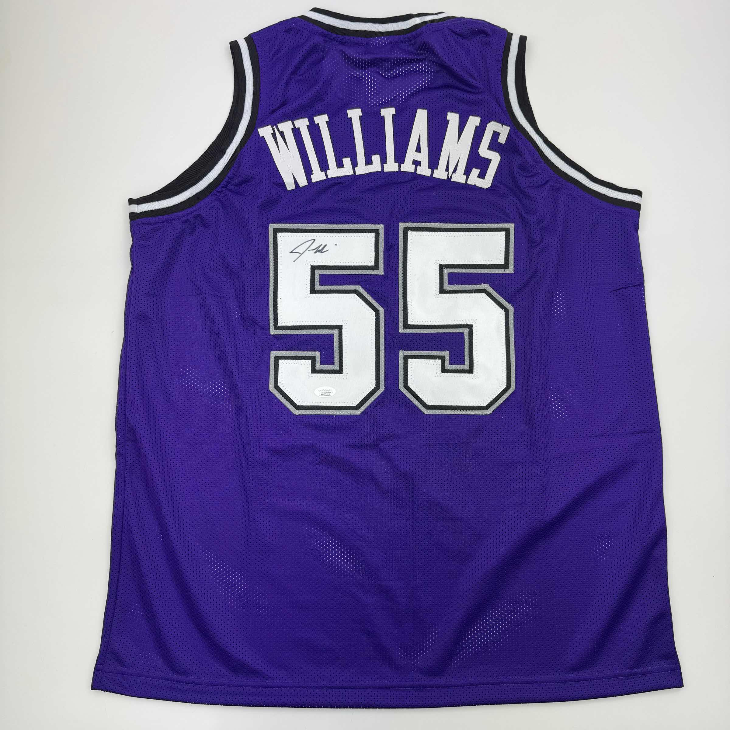 Autographed/Signed Jason Williams Sacramento Purple Basketball Jersey JSA COA