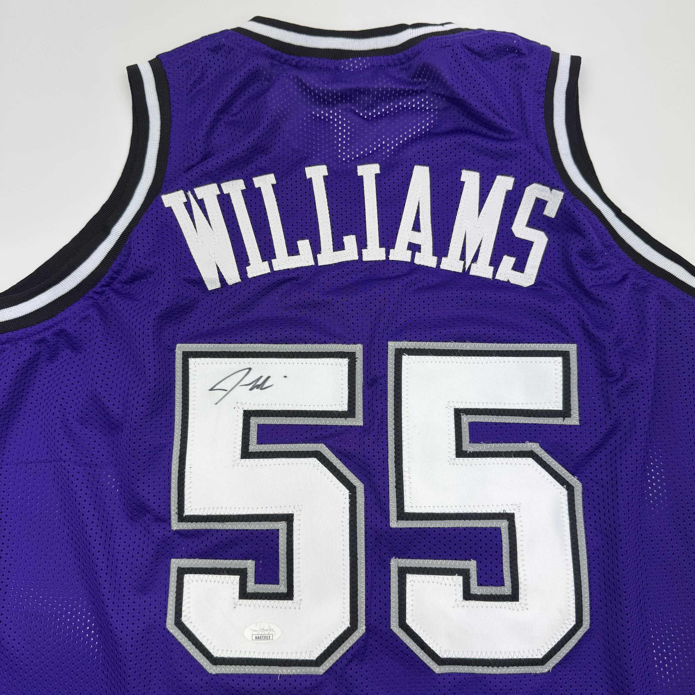 Autographed/Signed Jason Williams Sacramento Purple Basketball Jersey JSA COA
