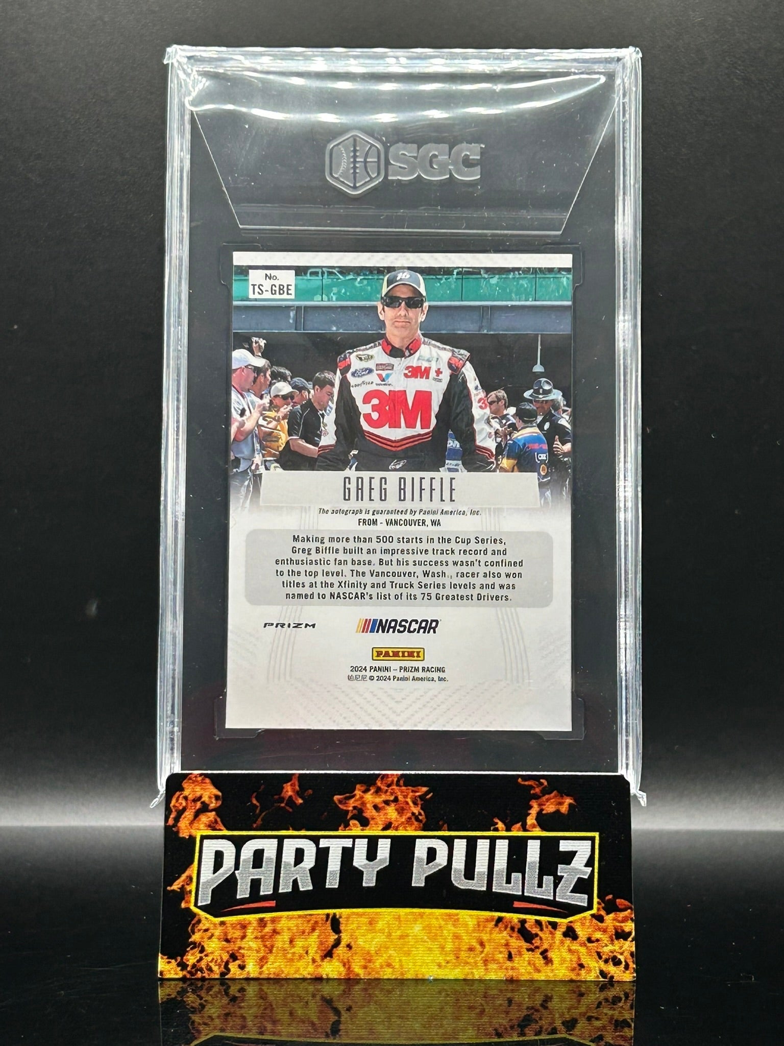 2024 Panini Prizm Greg Biffle Throwback Signature Mojo Prizm Auto #/25 – SGC 9 Mint