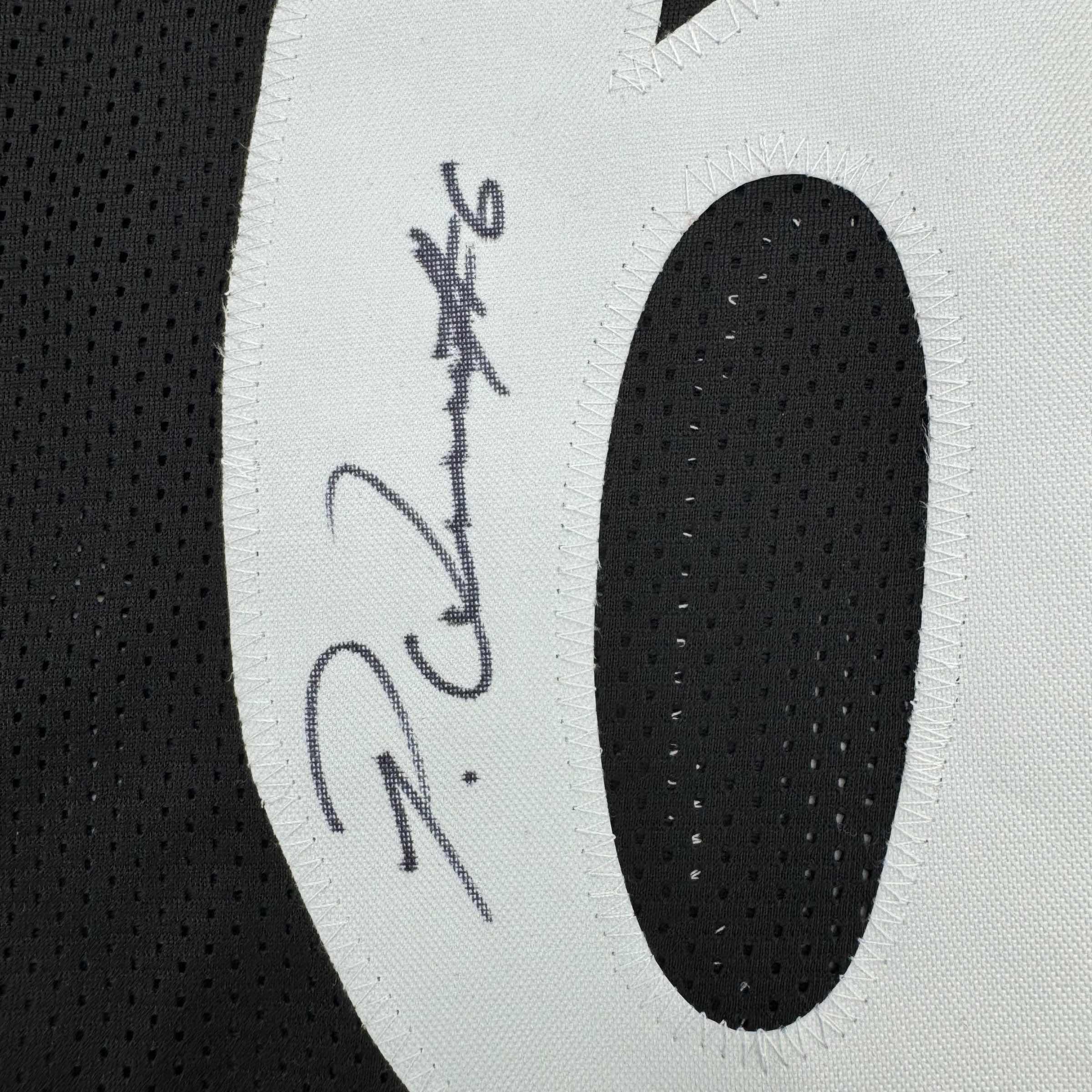Framed Autographed/Signed Patrick Queen 35x39 Pittsburgh Black Football Jersey JSA COA