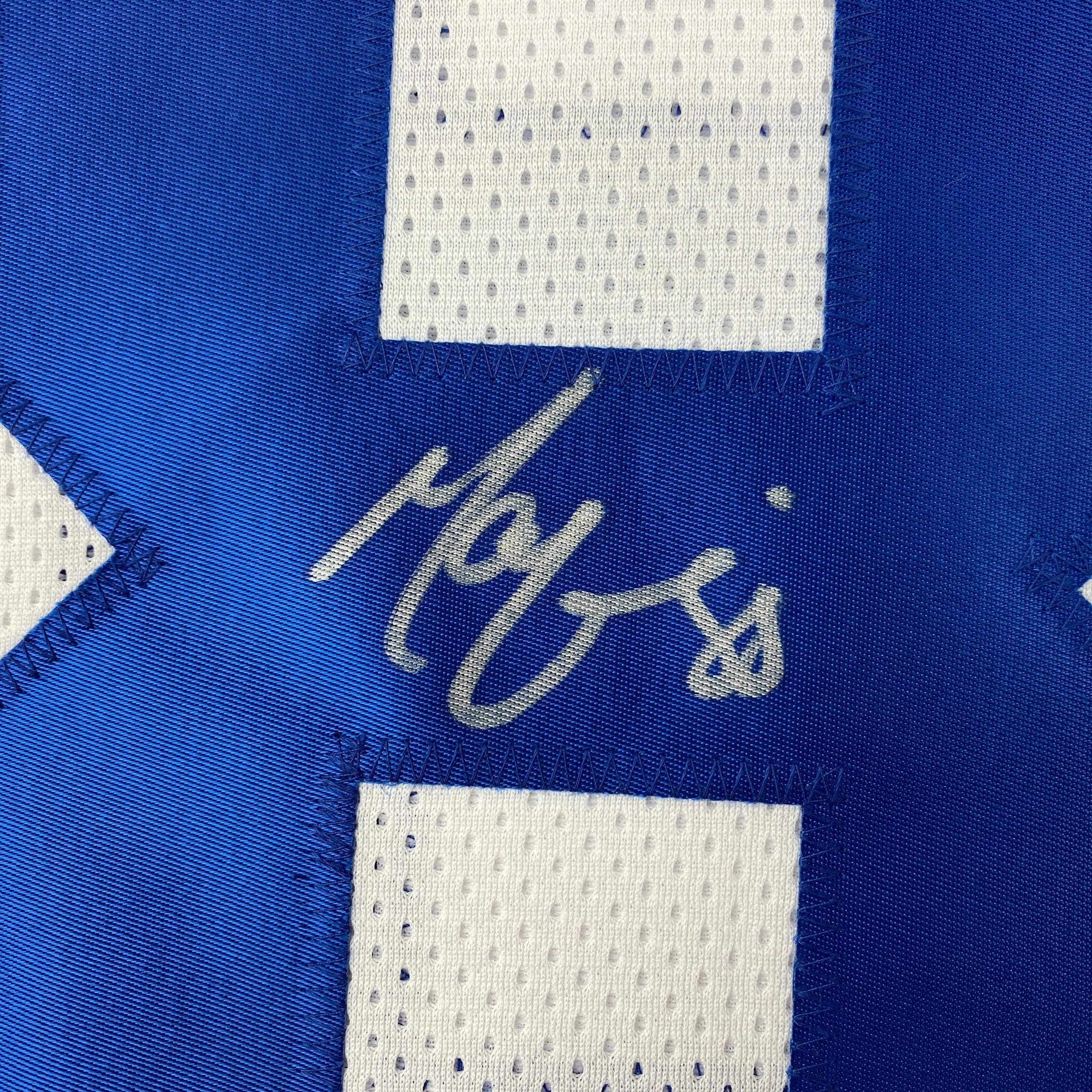 Autographed/Signed Marvin Harrison Indianapolis White Football Jersey JSA COA
