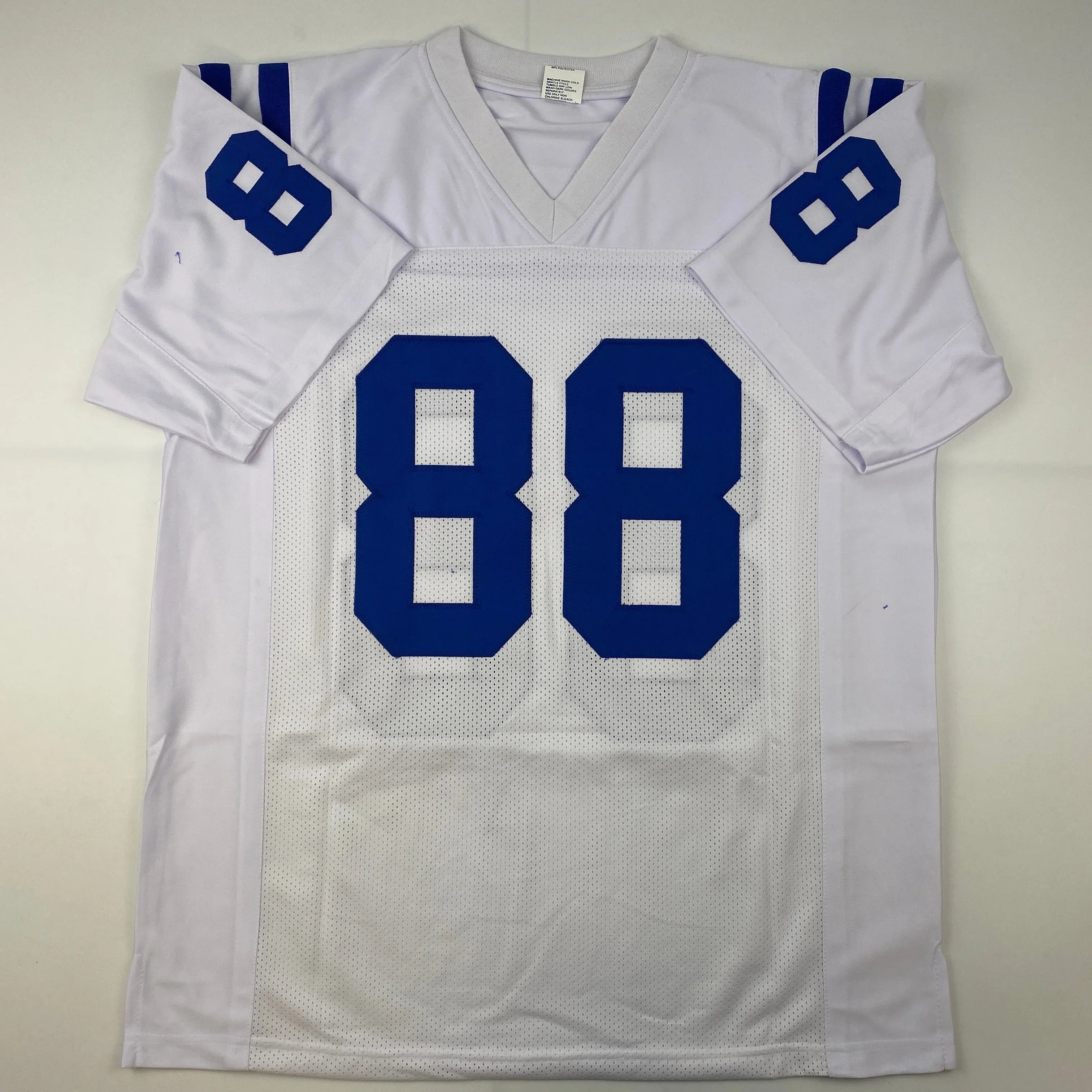 Autographed/Signed Marvin Harrison Indianapolis White Football Jersey JSA COA