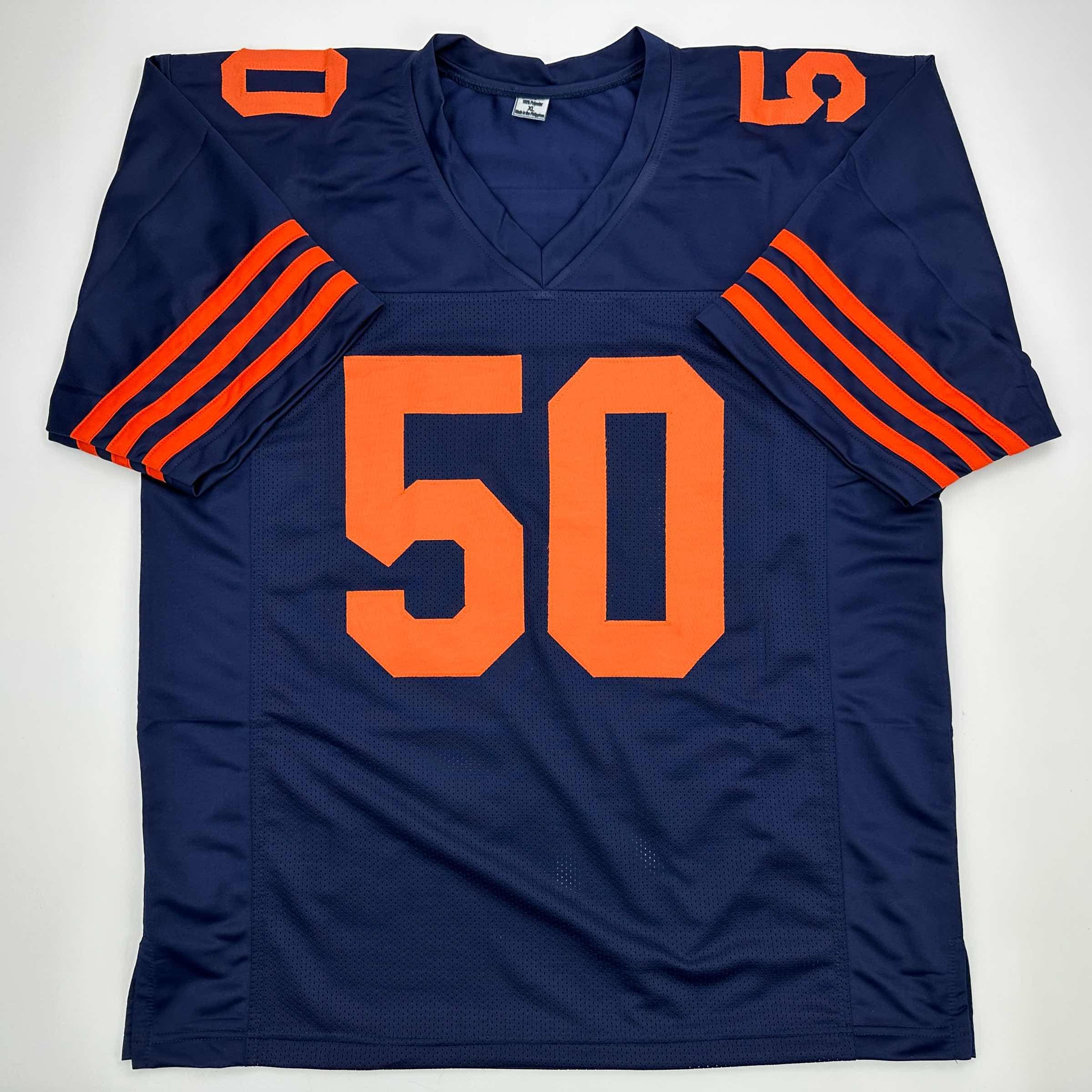 Autographed/Signed Mike Singletary Chicago Retro Blue Color Rush Football Jersey JSA COA