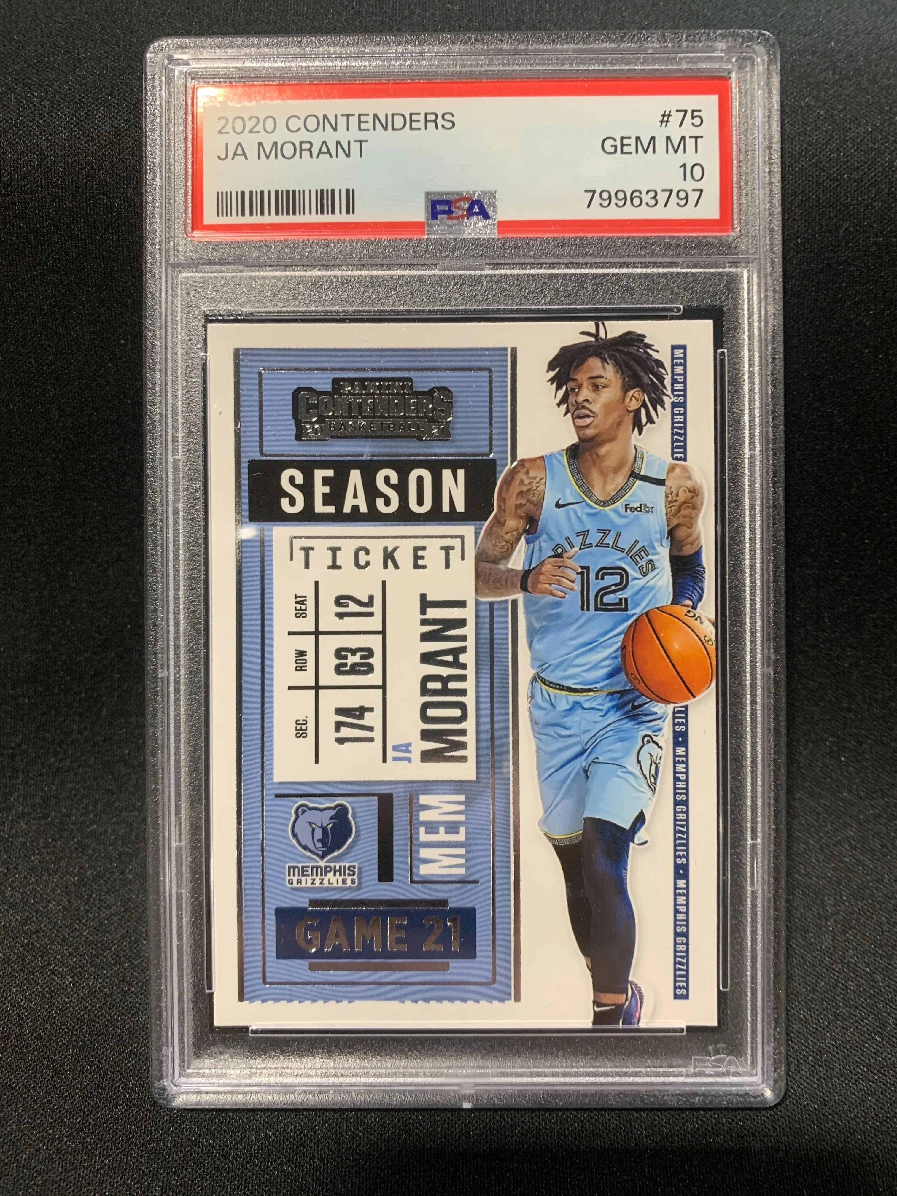 2020 PANINI CONTENDERS JA MORANT  #75 - PSA 10