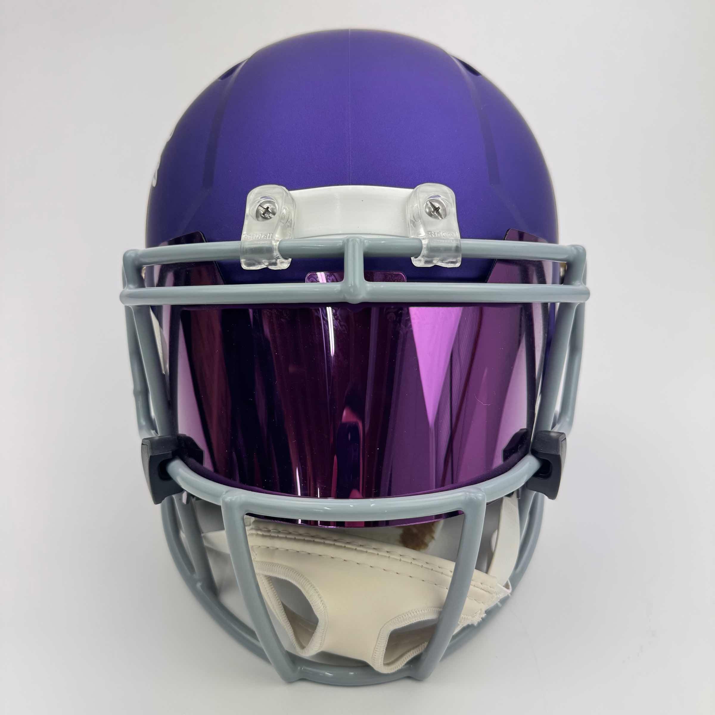 Autographed/Signed Jordan Addison Minnesota Vikings Full Size FS F/S Replica Football Helmet w/ Purple Visor Beckett BAS COA