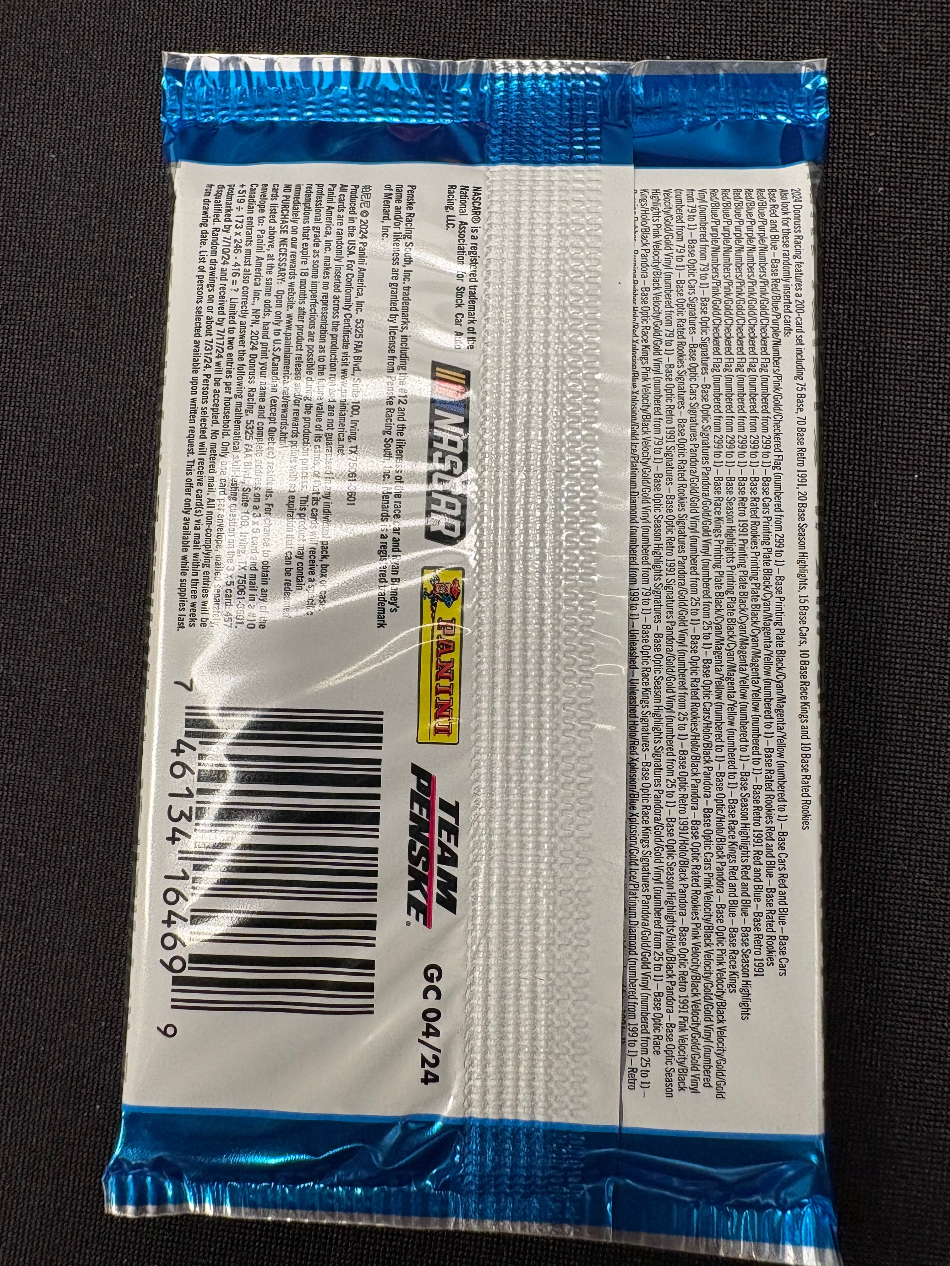 2024 Panini Donruss Racing Hobby Single Pack