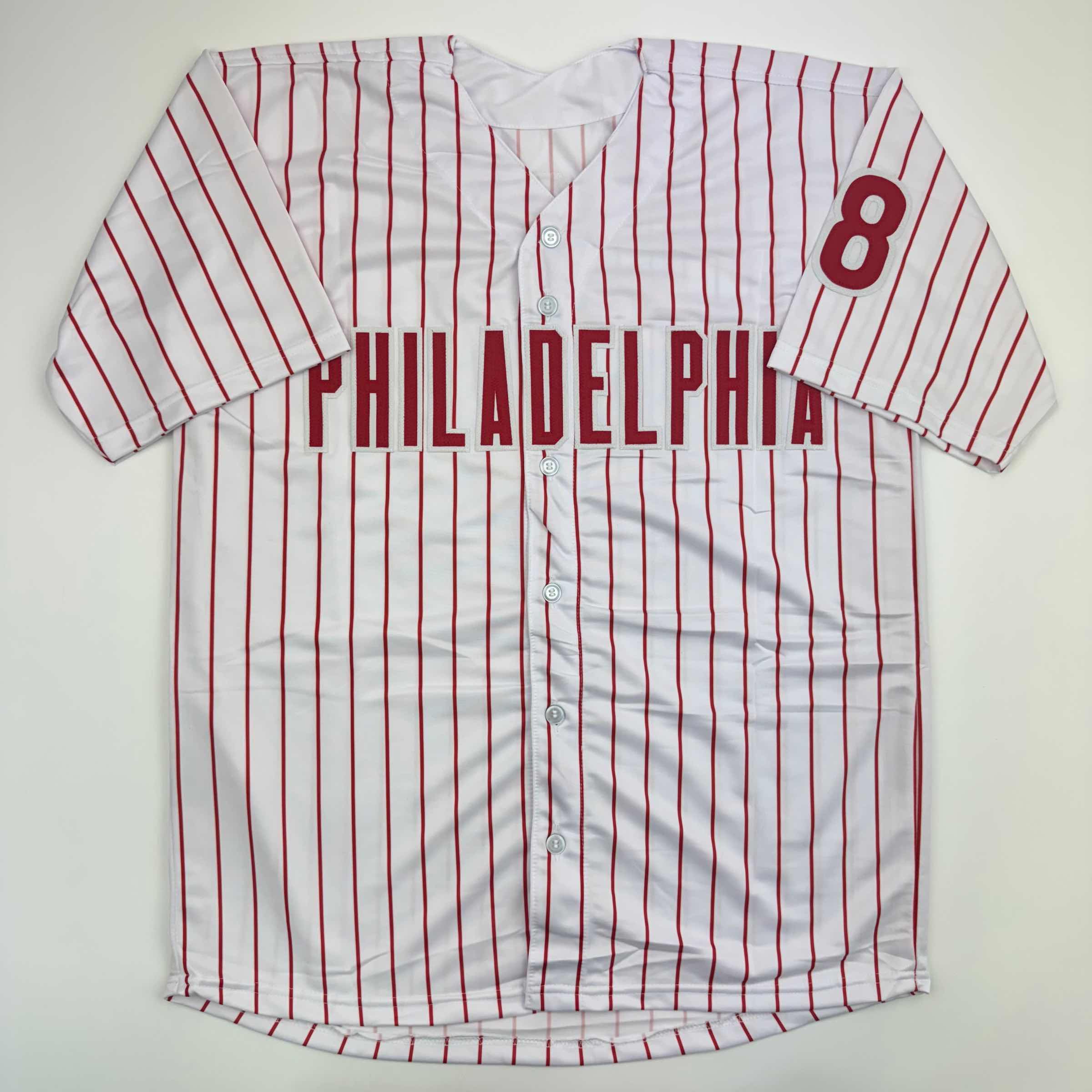 Autographed/Signed Jayson Werth Philadelphia Pinstripe Baseball Jersey Beckett BAS COA