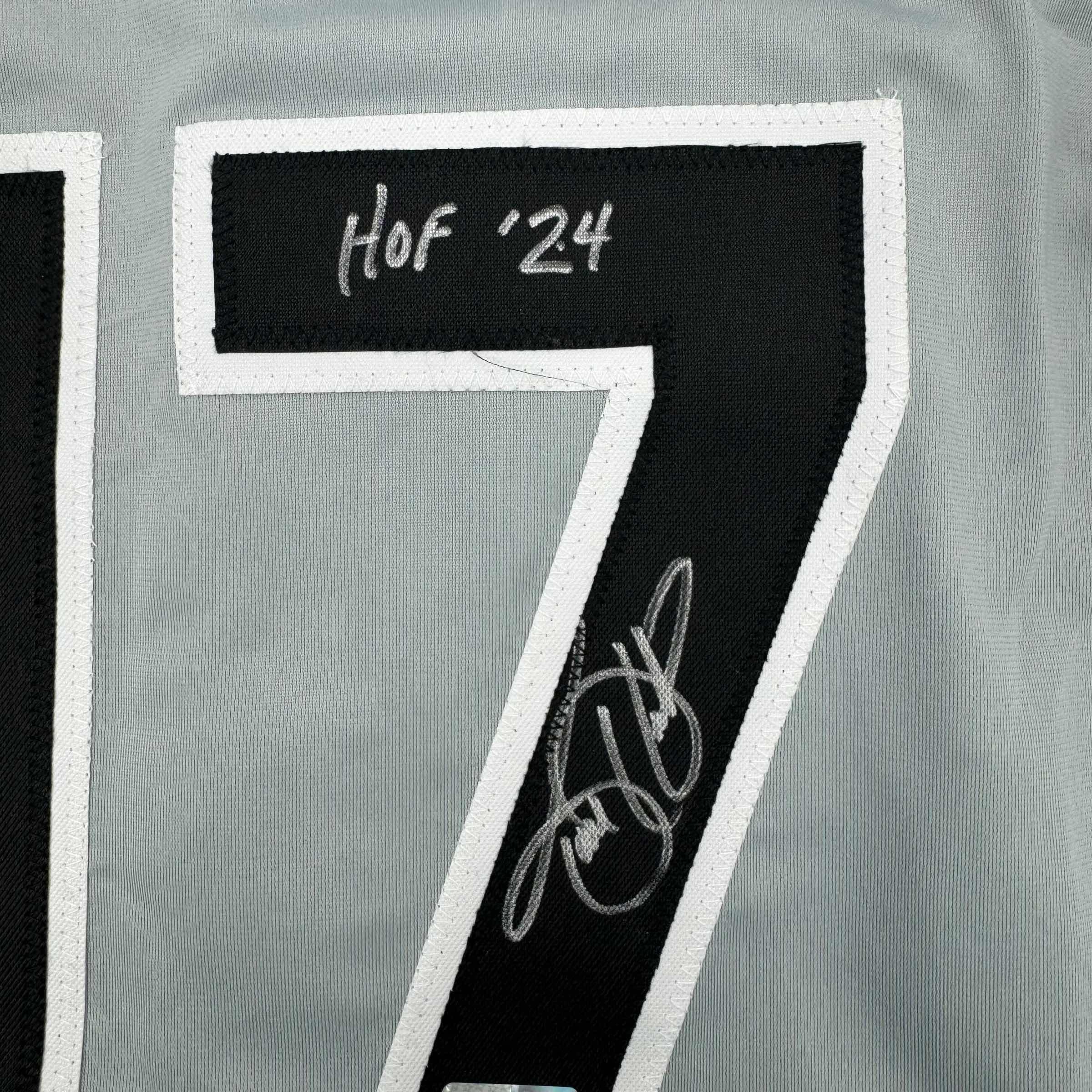 Framed Autographed/Signed Todd Helton HOF 24 35x39 Colorado Grey Baseball Jersey Tristar COA