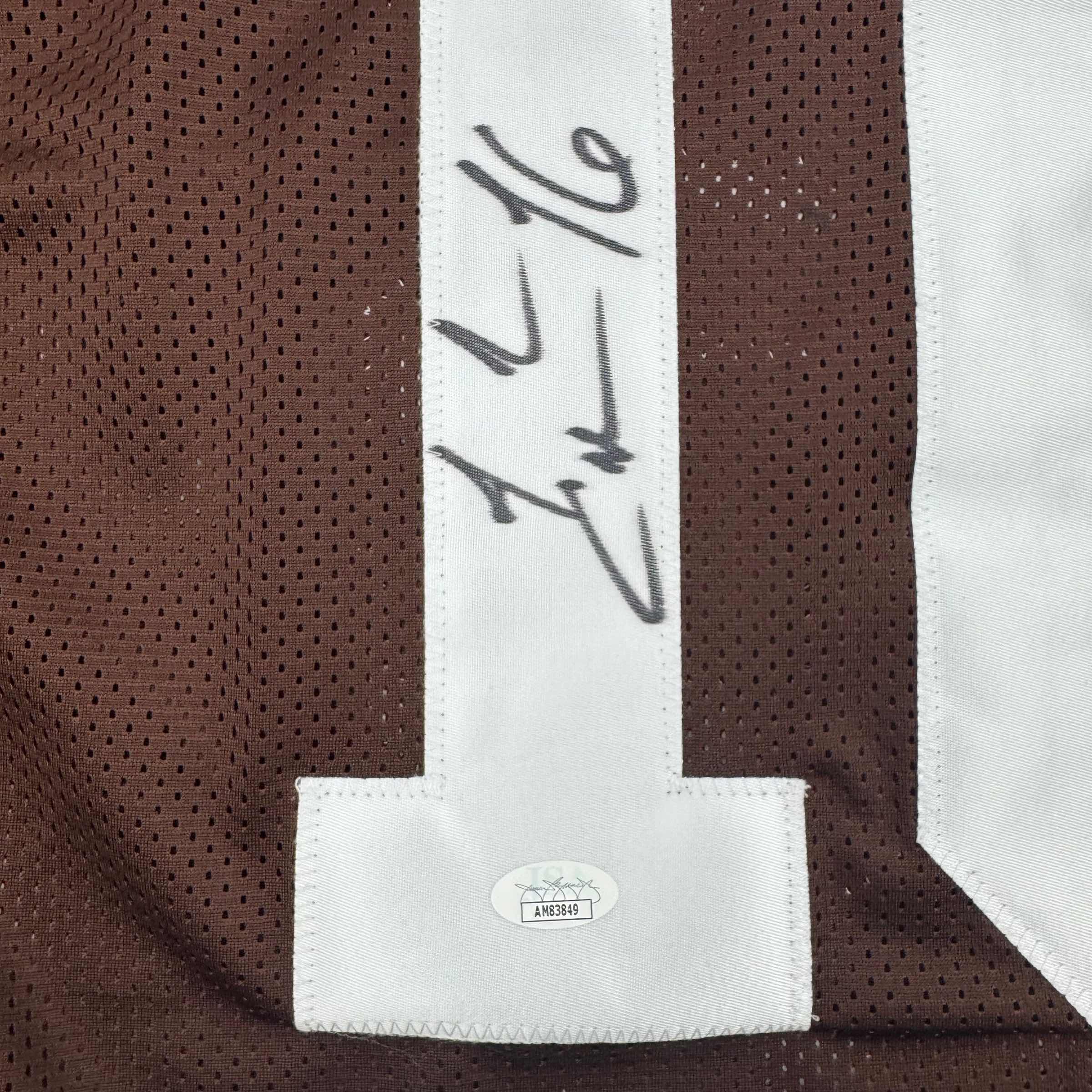Autographed/Signed Josh Cribbs Cleveland Football Brown Jersey JSA COA
