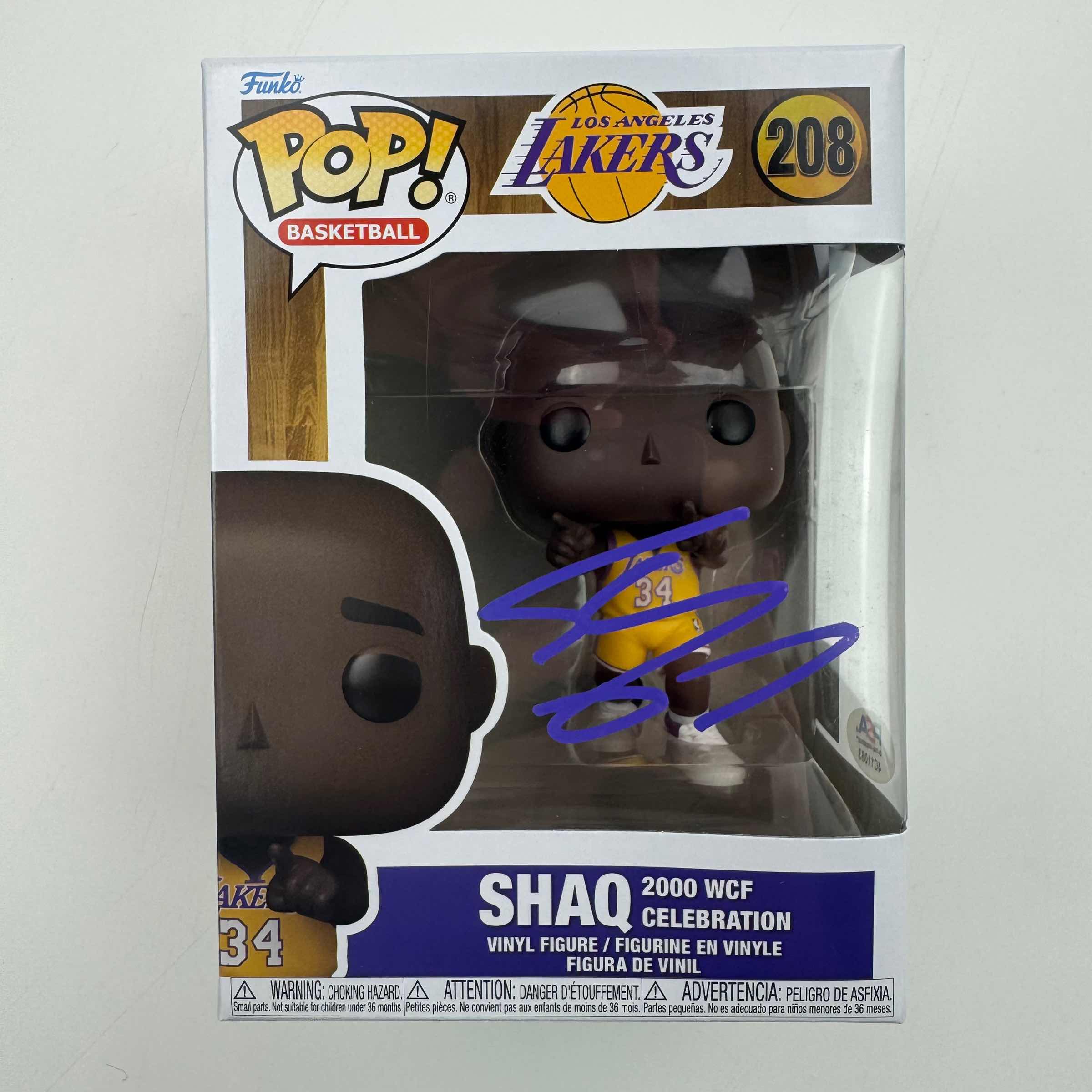 Autographed/Signed Shaq Shaquille O'Neal Orlando Magic Basketball Funko Pop #208 Figurine PSA COA
