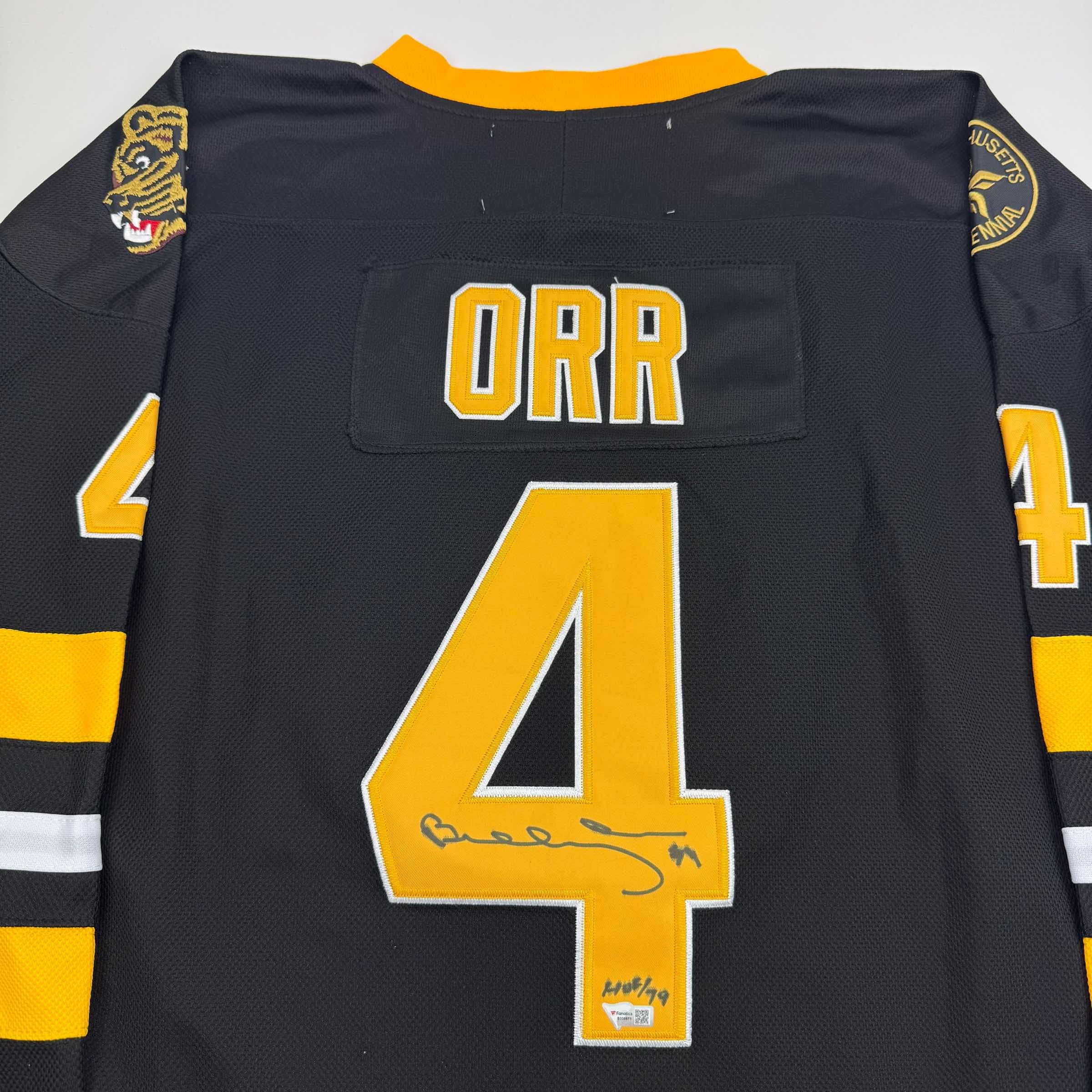 Autographed/Signed Bobby Orr "HOF 79" Boston Bruins Black Hockey Jersey Fanatics COA