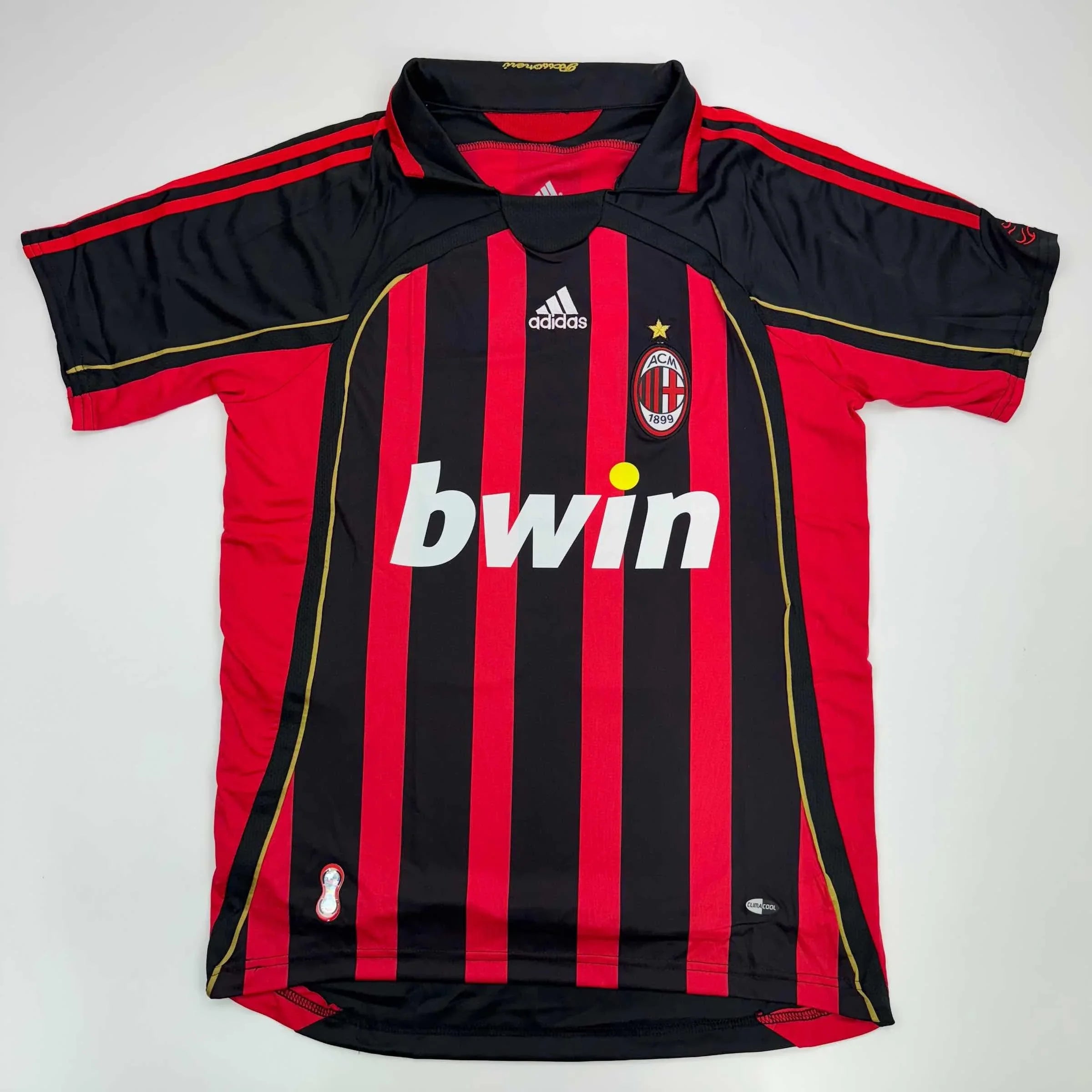 Autographed/Signed Ricardo Ronaldo Nazario AC Milan Black/Red Soccer Futbol Jersey Beckett BAS COA
