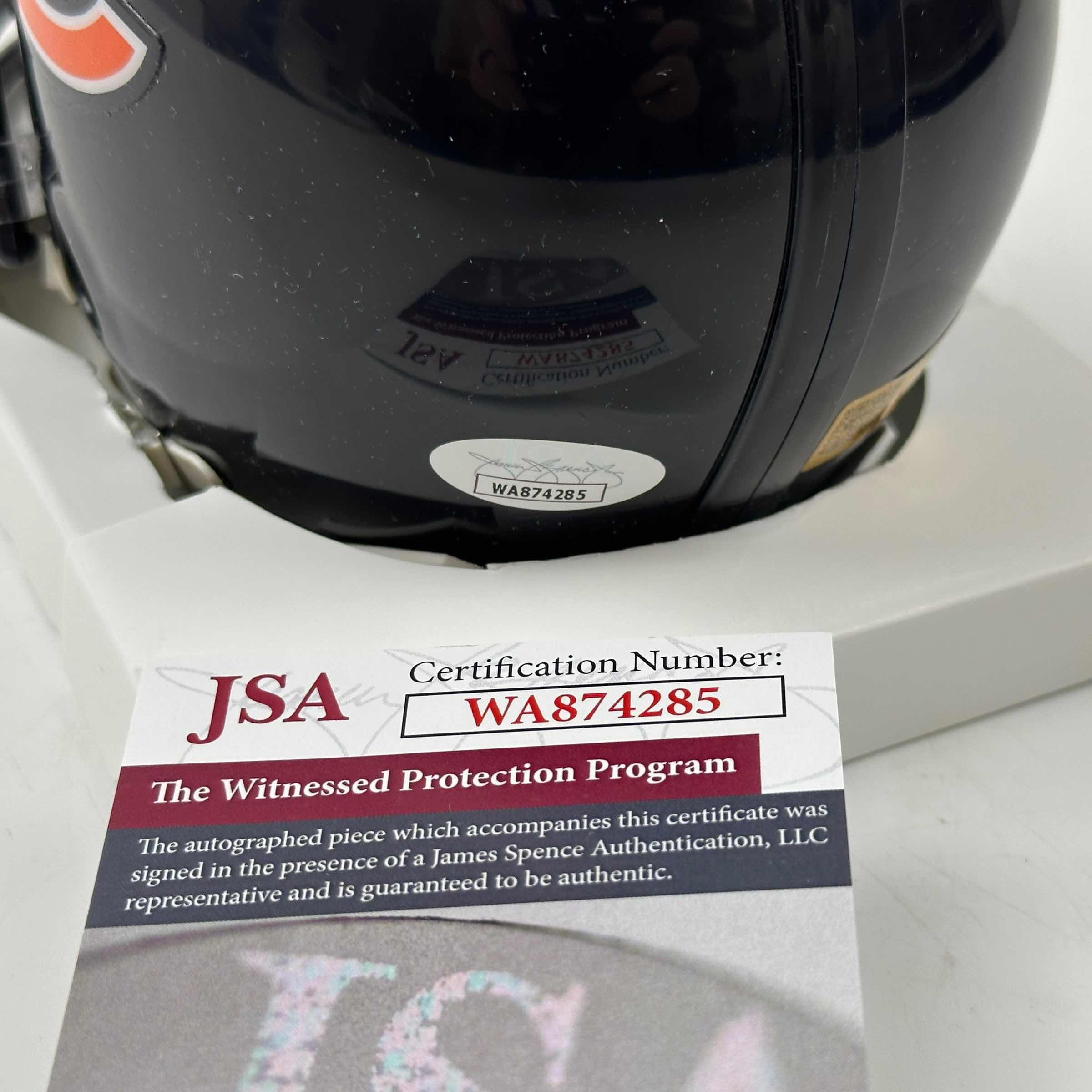 Autographed/Signed DJ D.J. Moore Chicago Bears Mini Football Helmet JSA COA