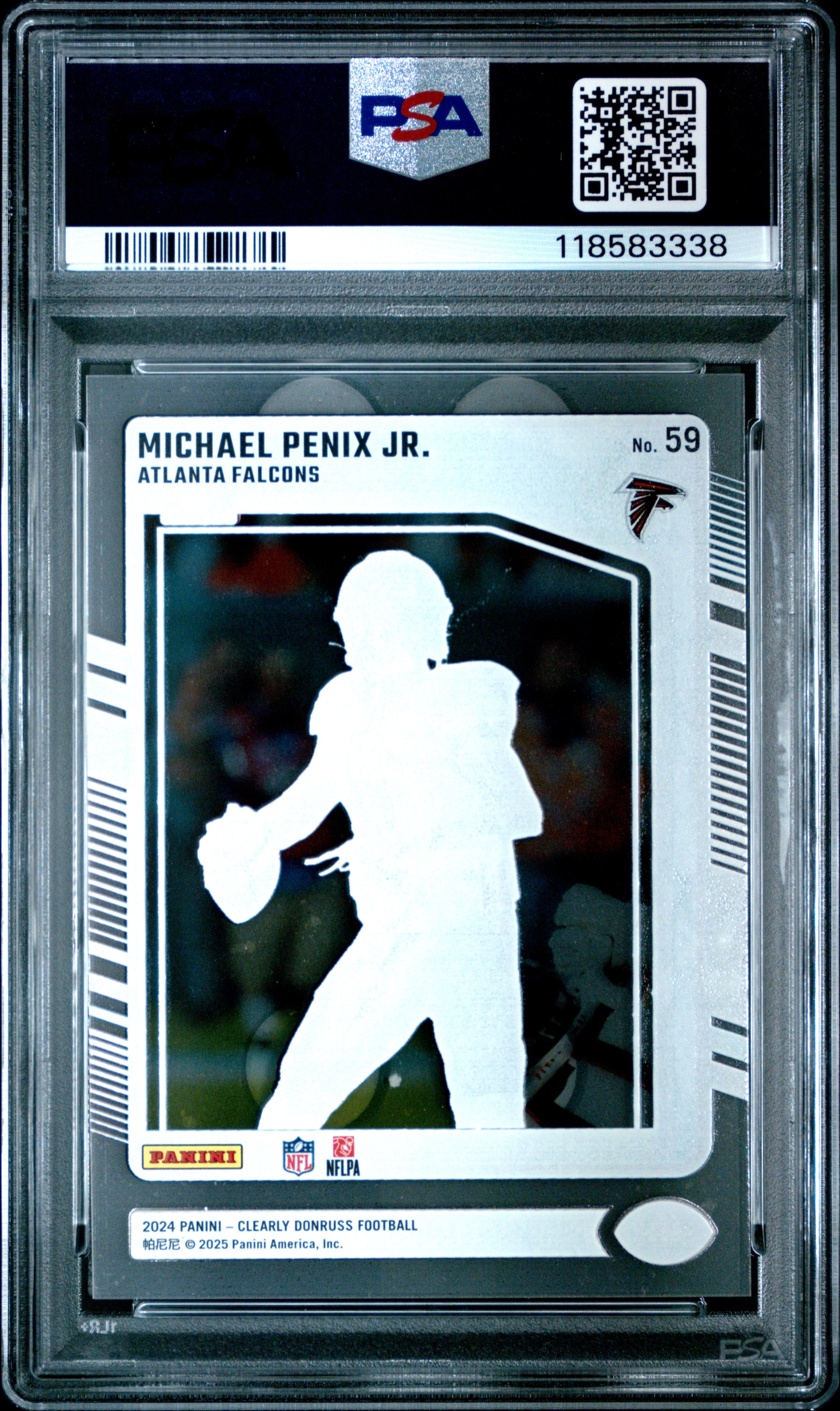 Graded 2024 Panini Clearly Donruss Michael Penix Jr #59 Rookie RC Football Card PSA 10 Gem Mint