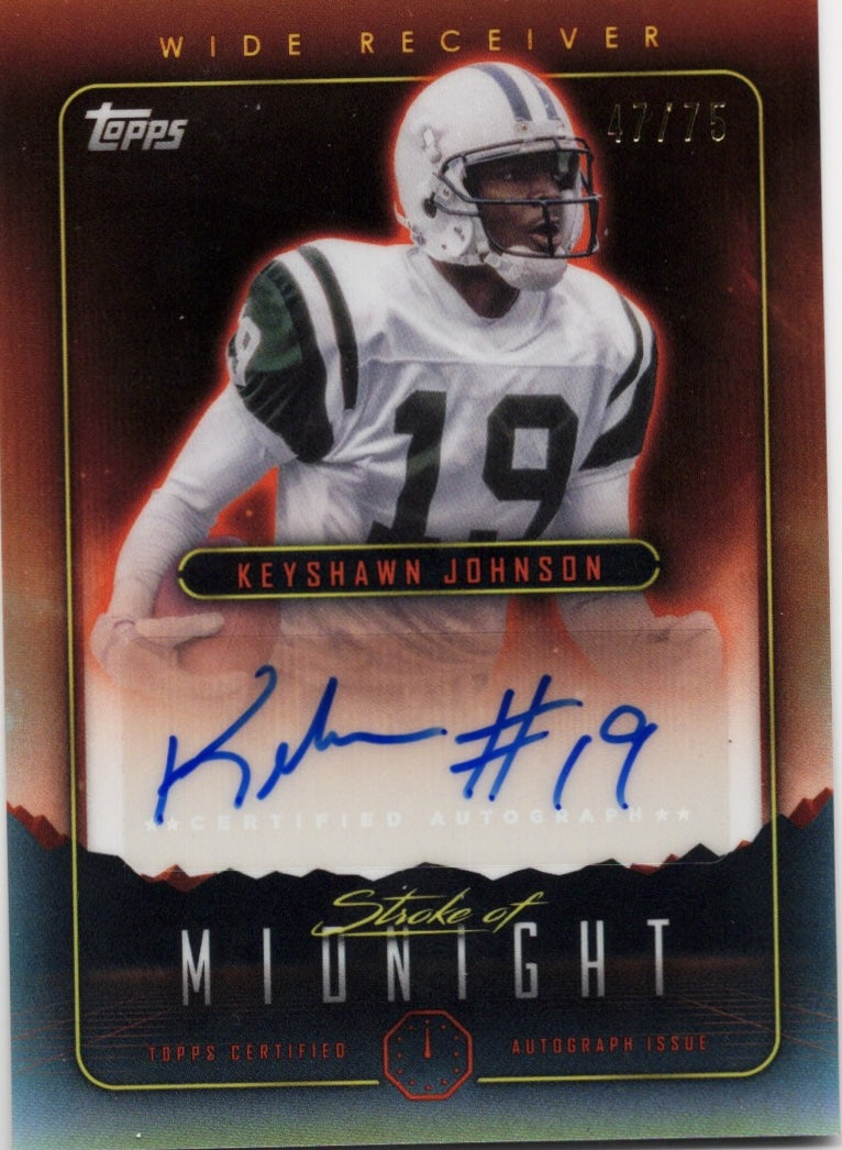 2024 Topps Midnight Keyshawn Johnson #SMAJK Stroke of Midnight Dusk Auto /75 New York Jets Football Card