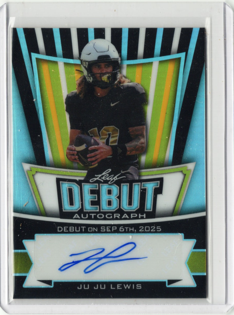 2025 Leaf Metal JuJu Lewis #DAJL1 Debut Auto /11 Colorado Buffaloes Rookie RC Football Card