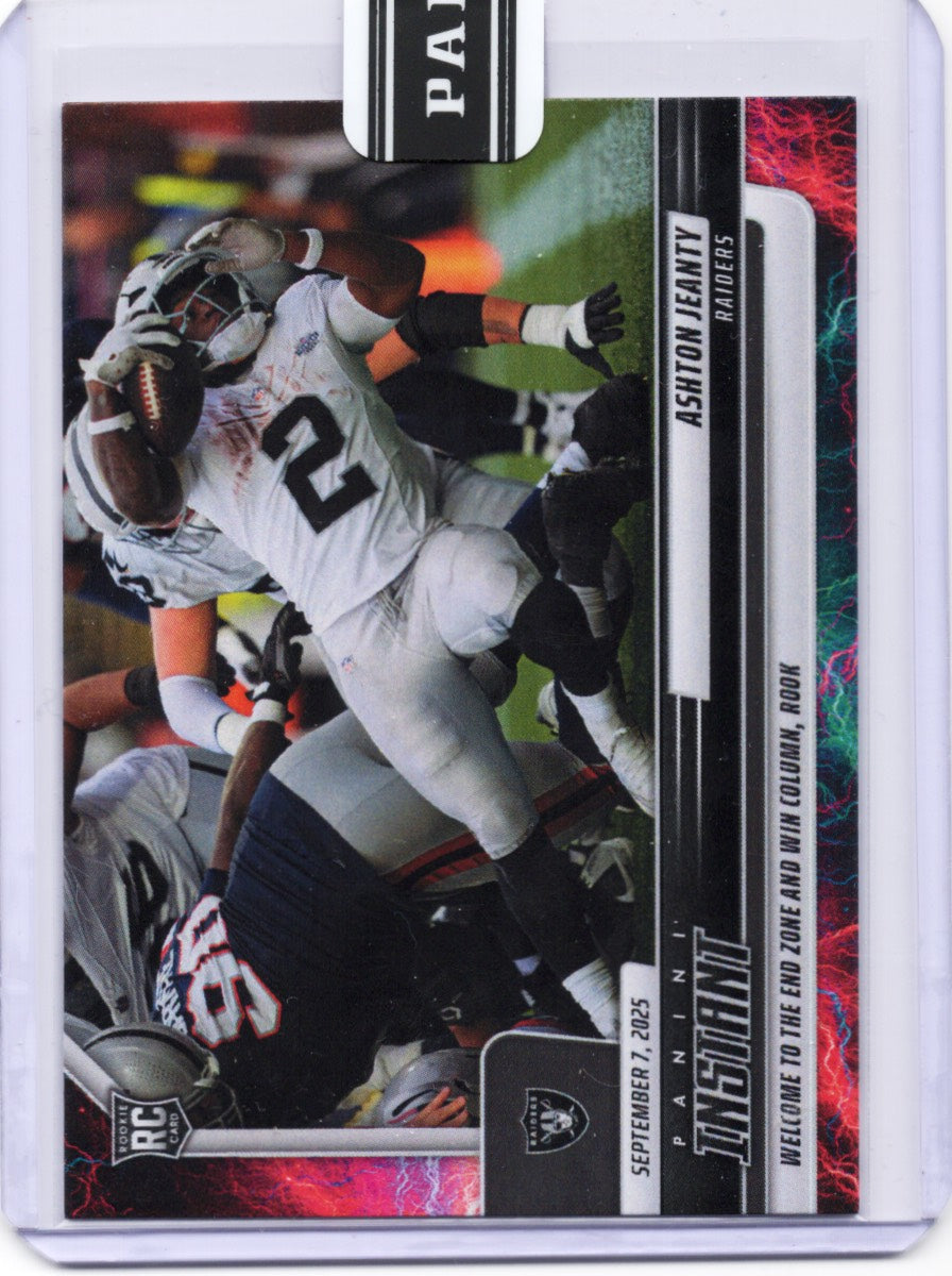 2025 Panini Instant NFL Ashton Jeanty #55 Lightning /5 Las Vegas Raiders Rookie RC Football Card