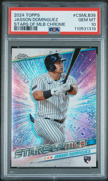 Graded 2024 Topps Jasson Dominguez #CSMLB35 Stars of MLB Chrome Rookie RC Baseball Card PSA 10 Gem Mint