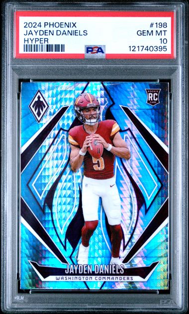Graded 2024 Panini Phoenix Jayden Daniels #JD Hyper Rookie RC Football Card PSA 10 Gem Mint