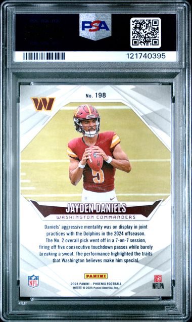 Graded 2024 Panini Phoenix Jayden Daniels #JD Hyper Rookie RC Football Card PSA 10 Gem Mint