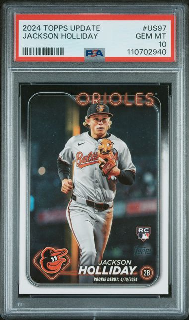 Graded 2024 Topps Update Jackson Holliday #US97 Rookie RC Baseball Card PSA 10 Gem Mint