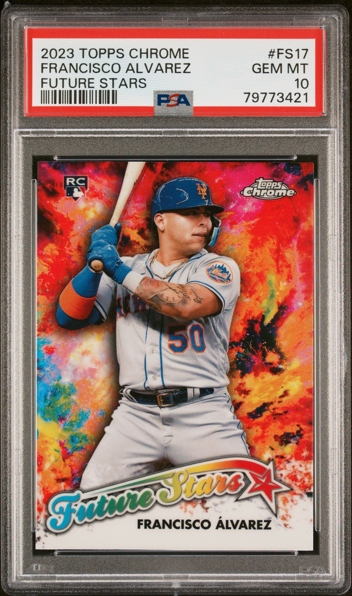 Graded 2023 Topps Chrome Francisco Alvarez #FS17 Future Stars Rookie RC Baseball Card PSA 10 Gem Mint